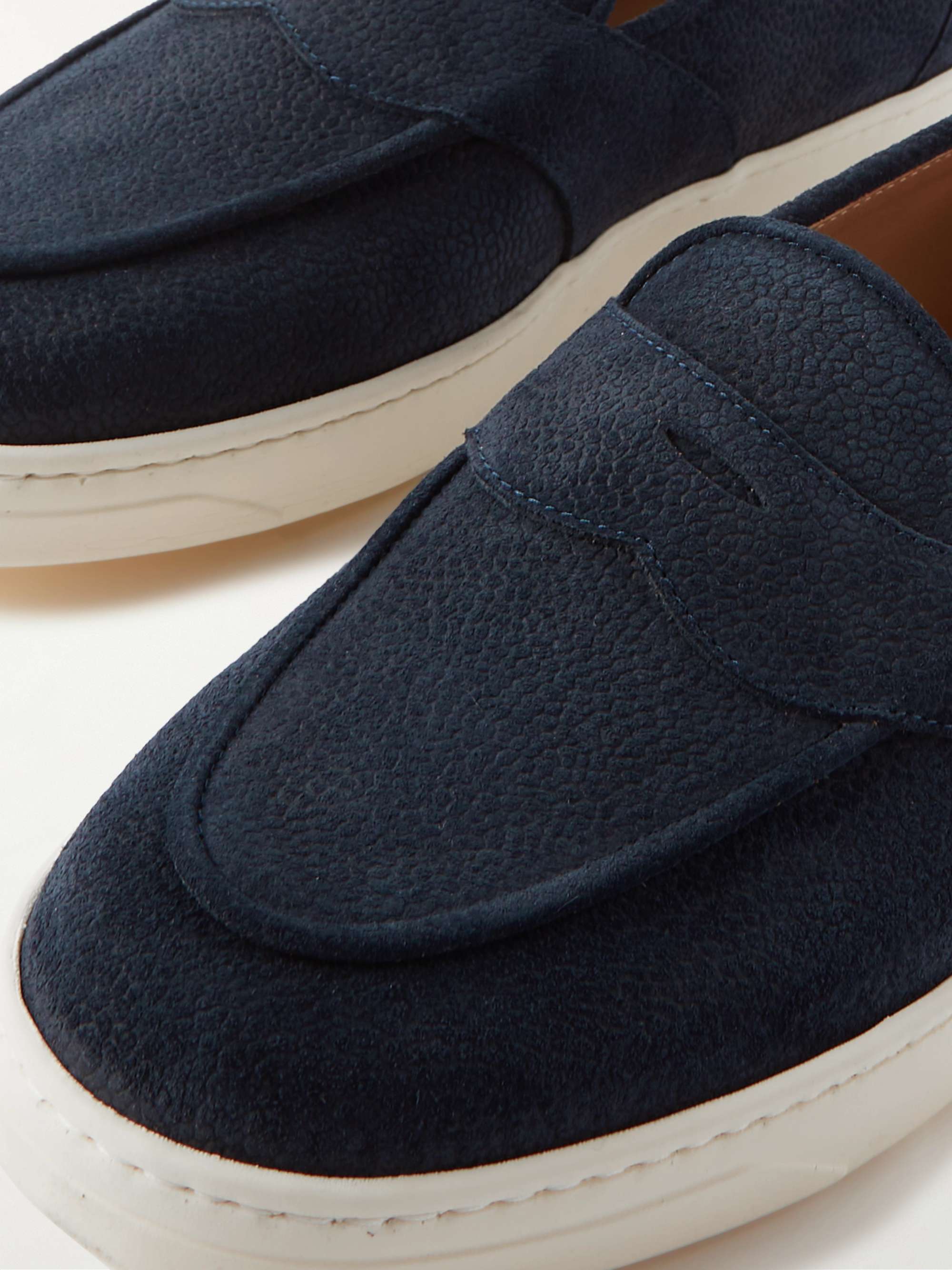 GEORGE CLEVERLEY Joey Full-Grain Suede Penny Loafers