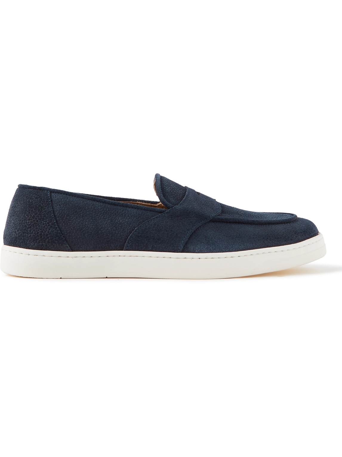 George Cleverley Joey Full-grain Suede Penny Loafers In Blue