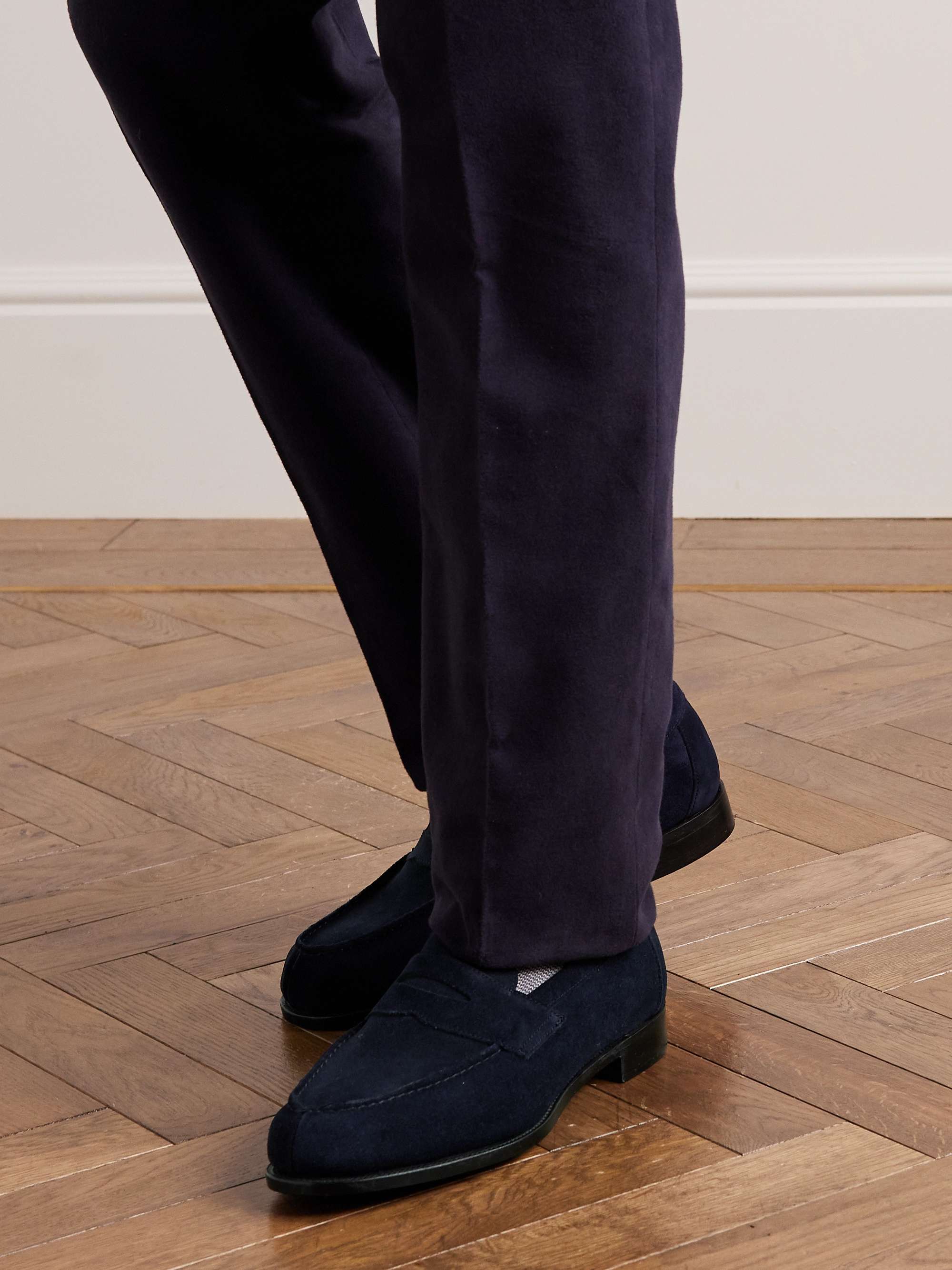 GEORGE CLEVERLEY Cannes Suede Penny Loafers