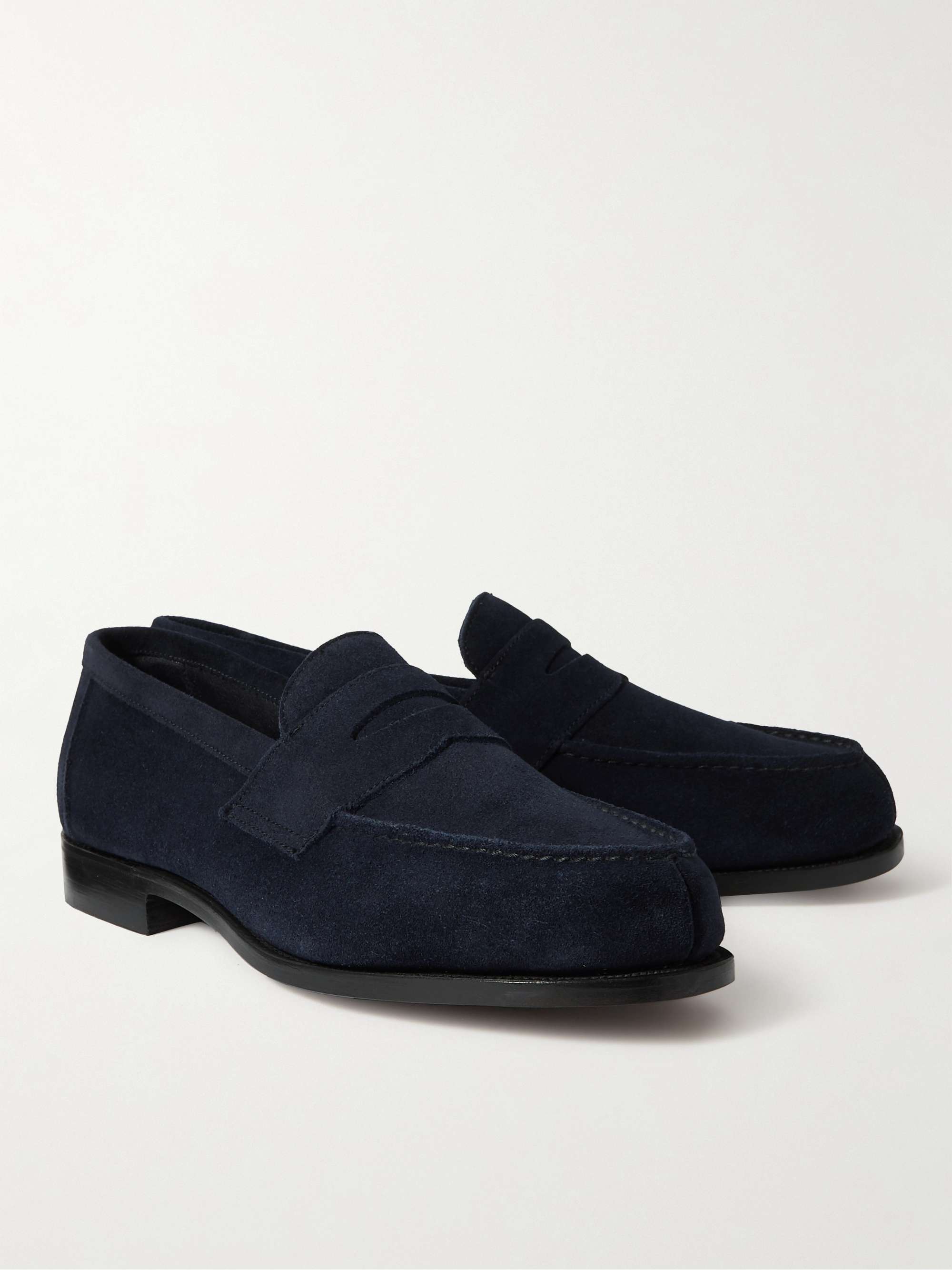 GEORGE CLEVERLEY Cannes Suede Penny Loafers for Men | MR PORTER