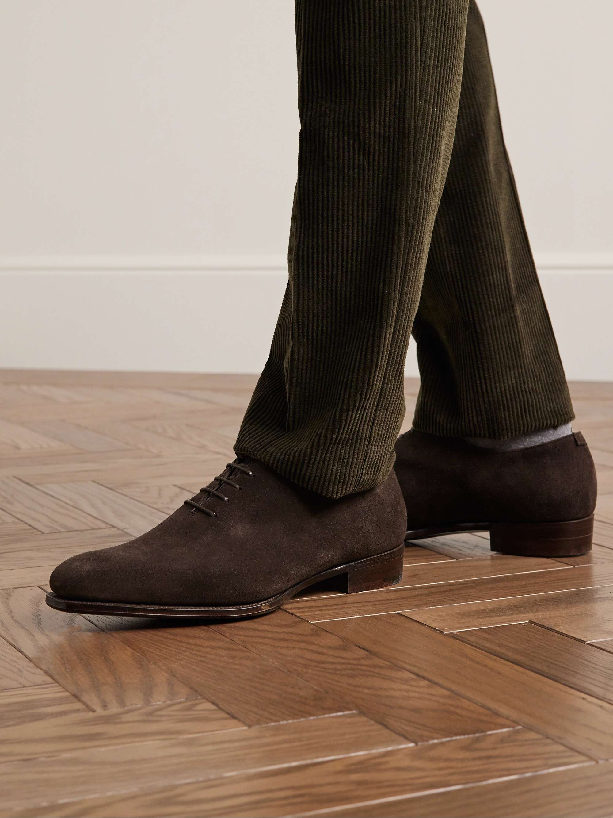 GEORGE CLEVERLEY Merlin Whole-Cut Suede Oxford Shoes