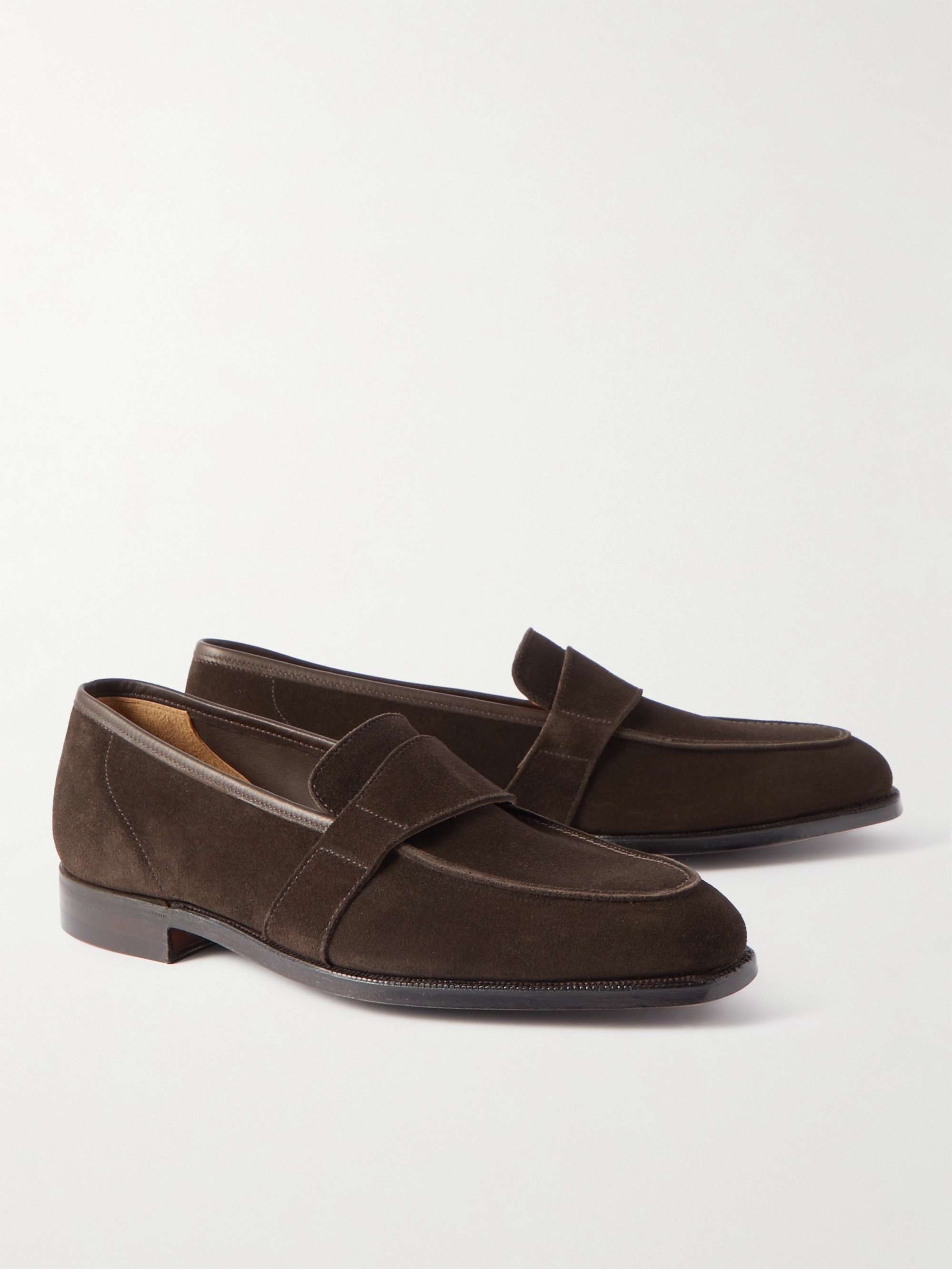 GEORGE CLEVERLEY Owen Suede Penny Loafers for Men | MR PORTER