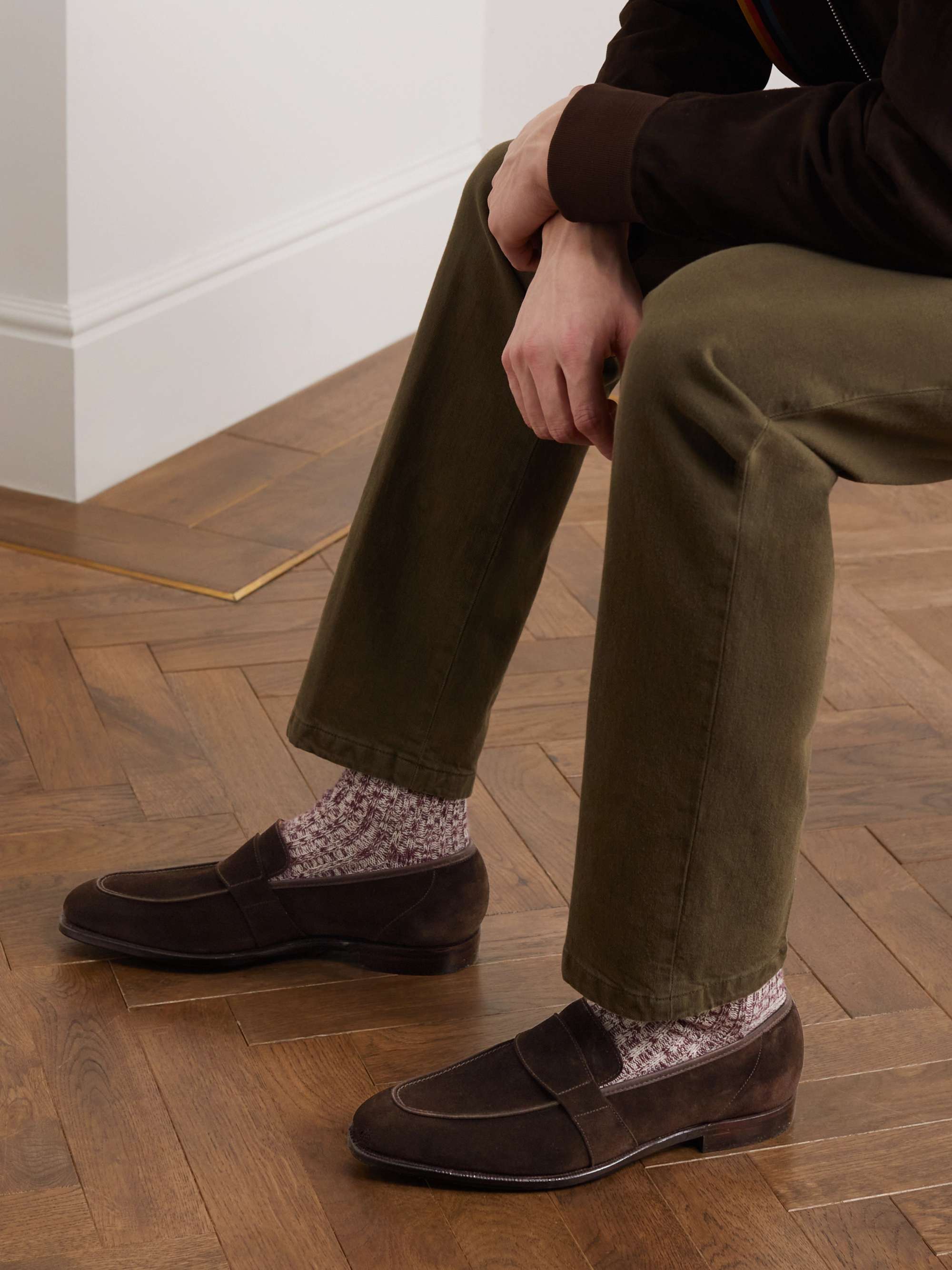 GEORGE CLEVERLEY Owen Suede Penny Loafers