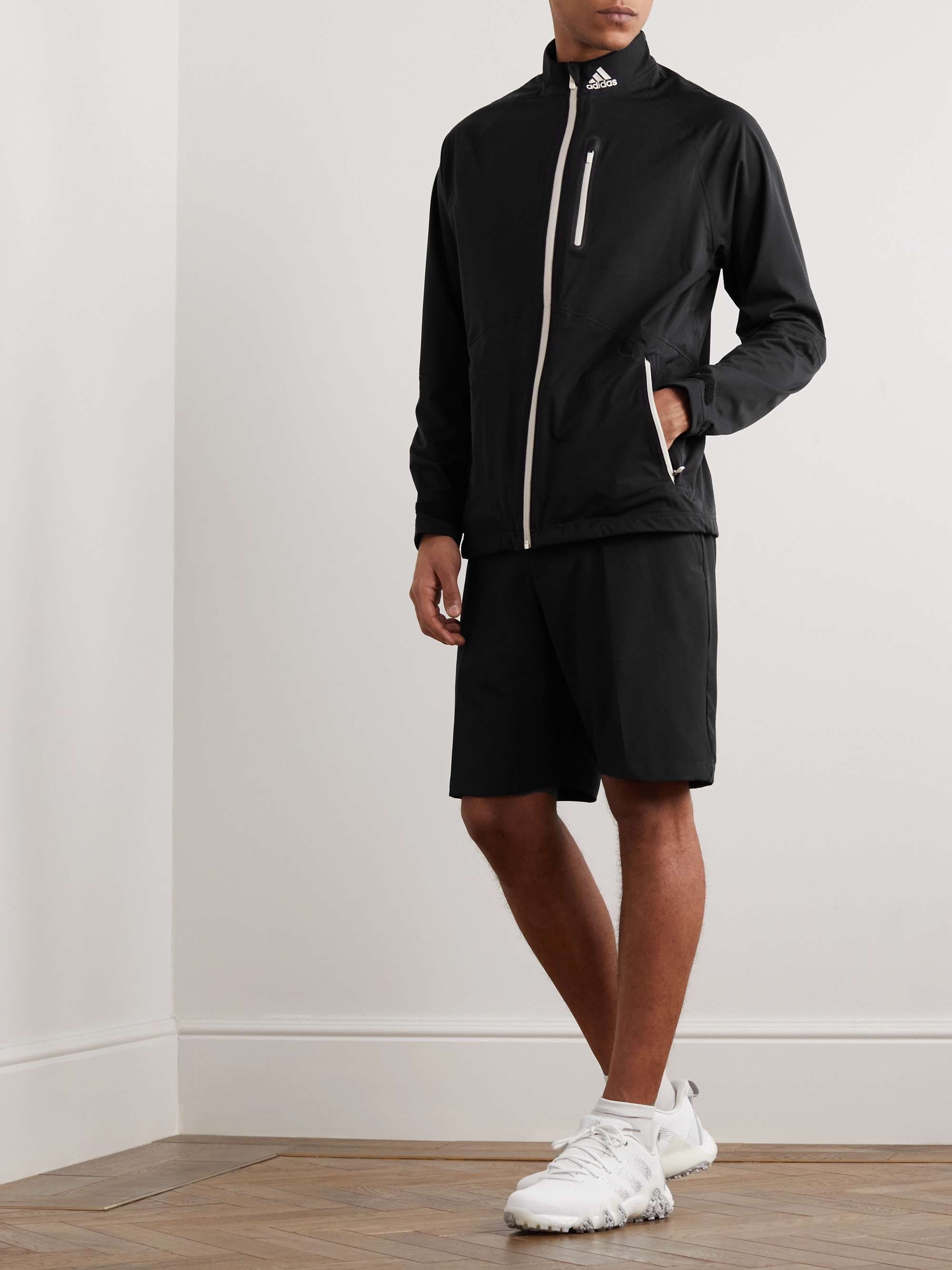 ADIDAS GOLF RAIN.RDY Logo-Print Recycled-Shell Zip-Up Golf Jacket