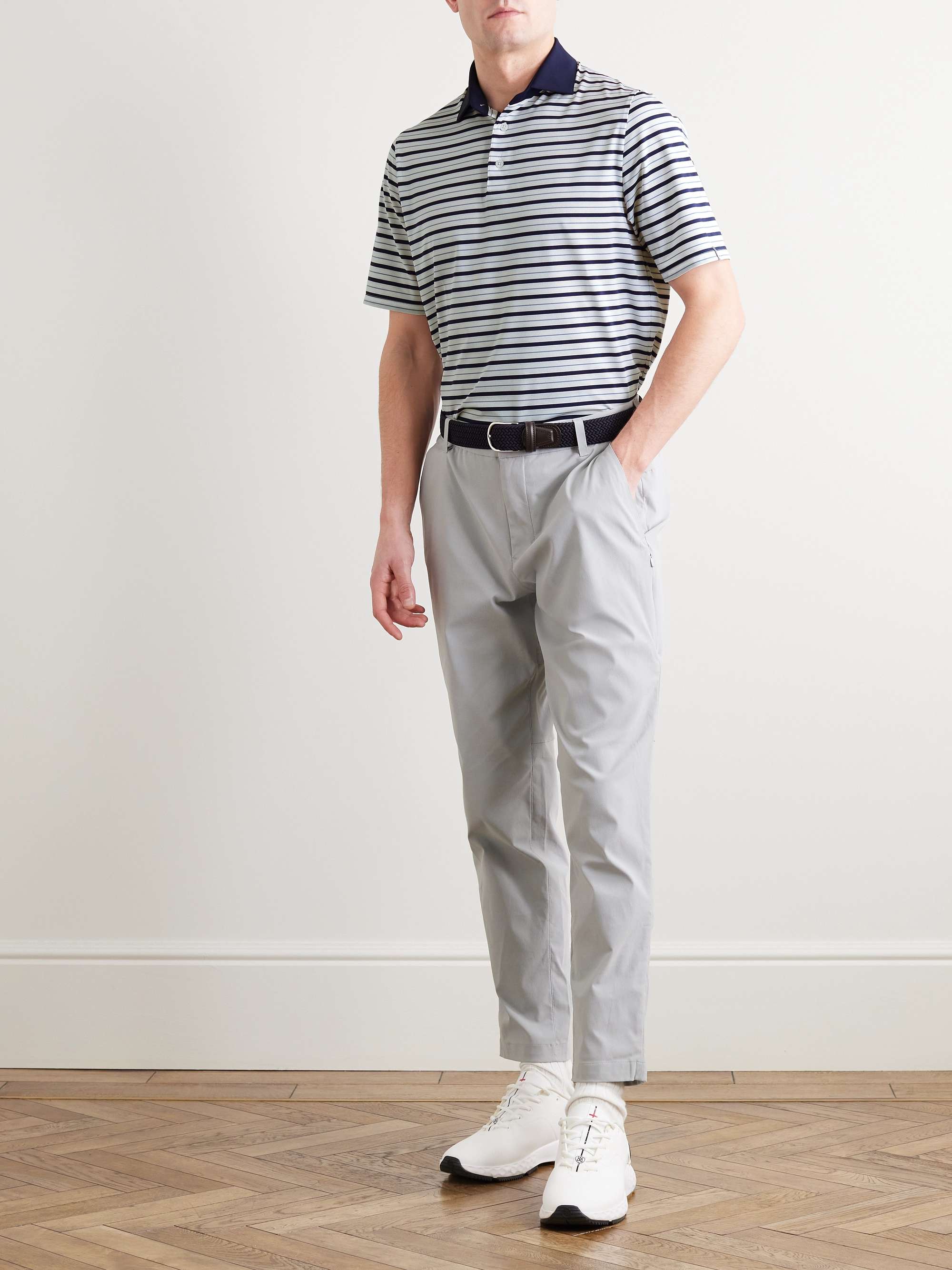 KJUS GOLF Luis Striped Stretch-Jersey Polo Shirt