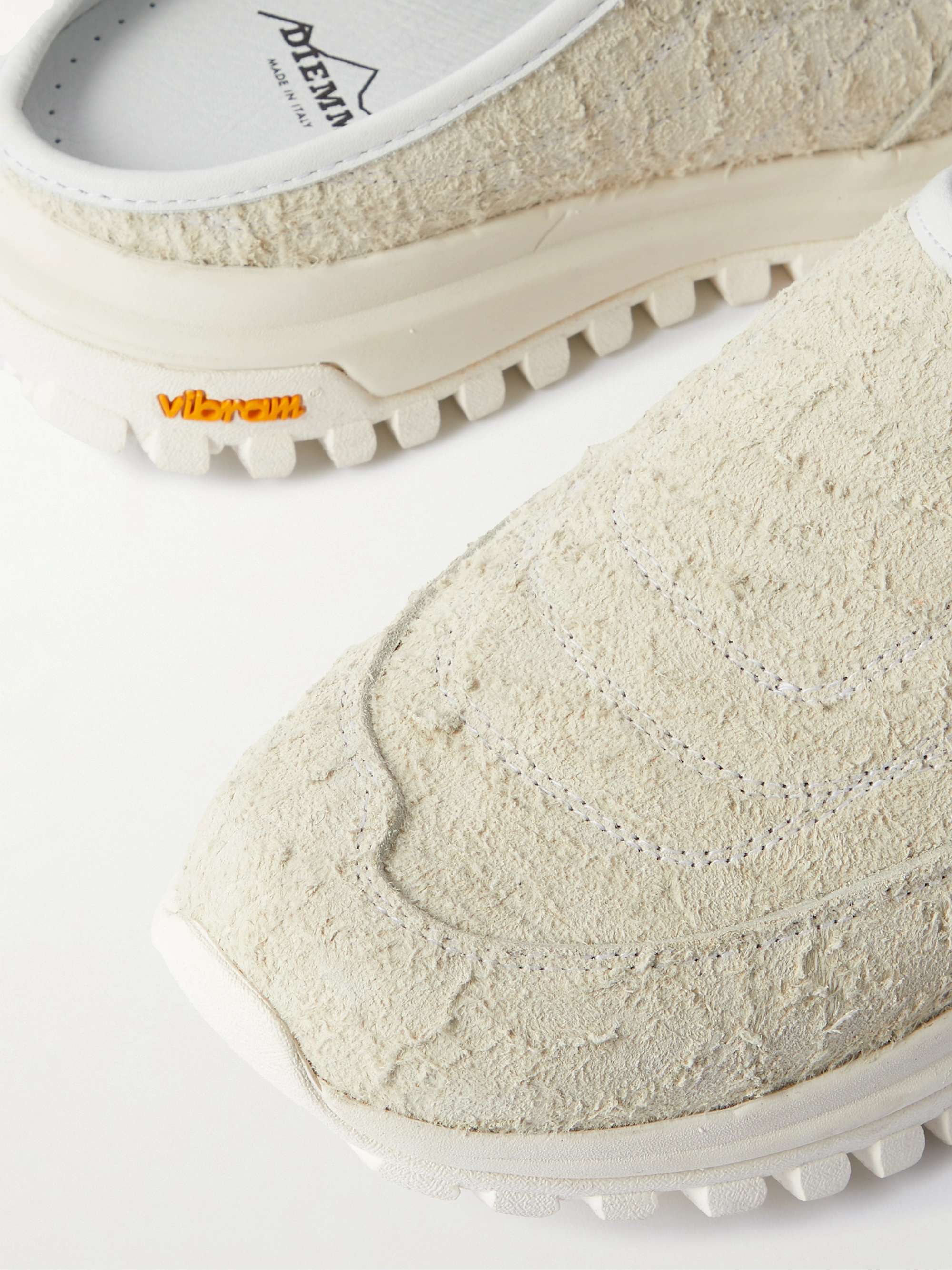 DIEMME Maggiore Cracked-Suede Slip-On Sneakers
