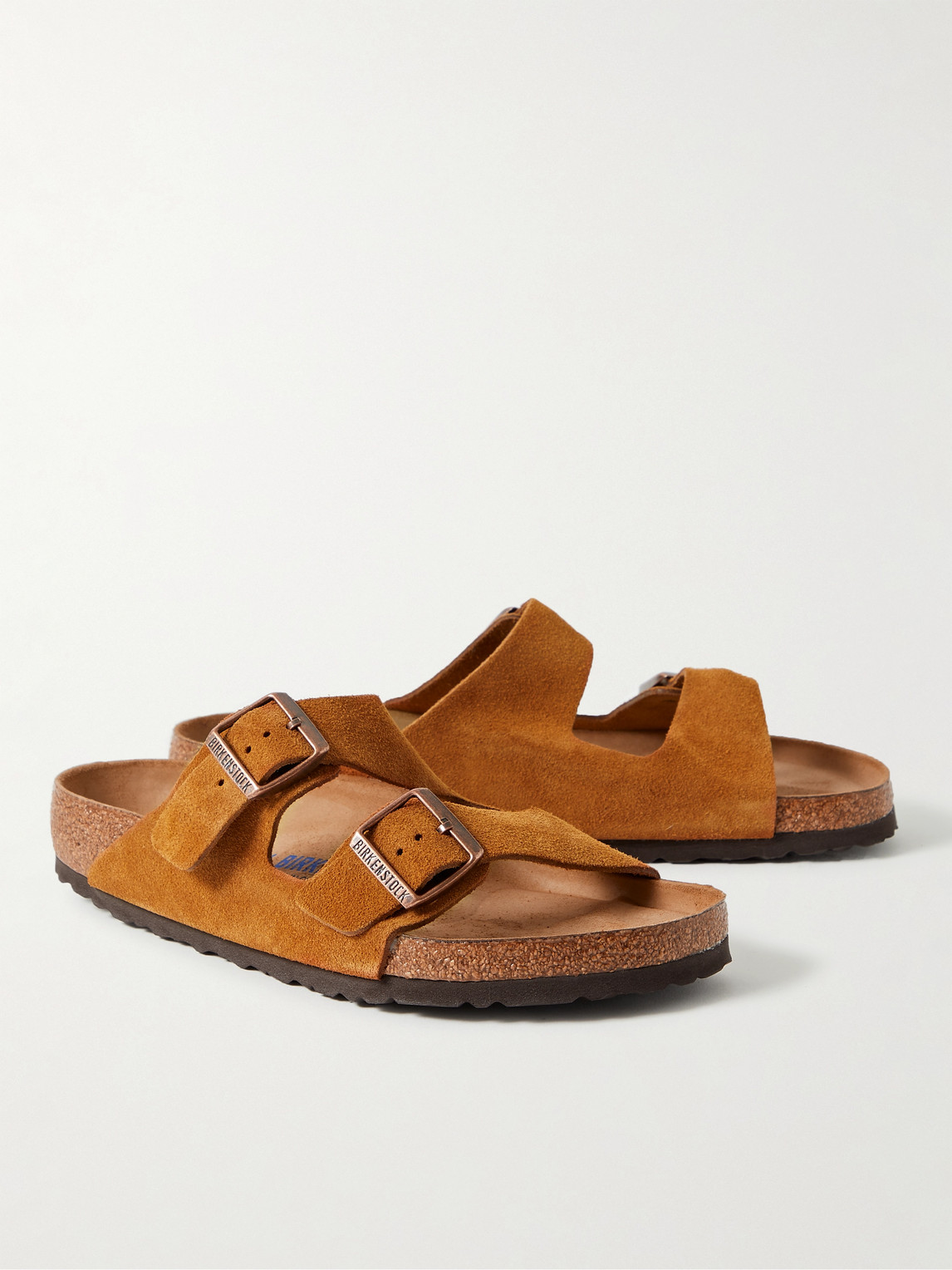 Shop Birkenstock Arizona Suede Sandals In Brown