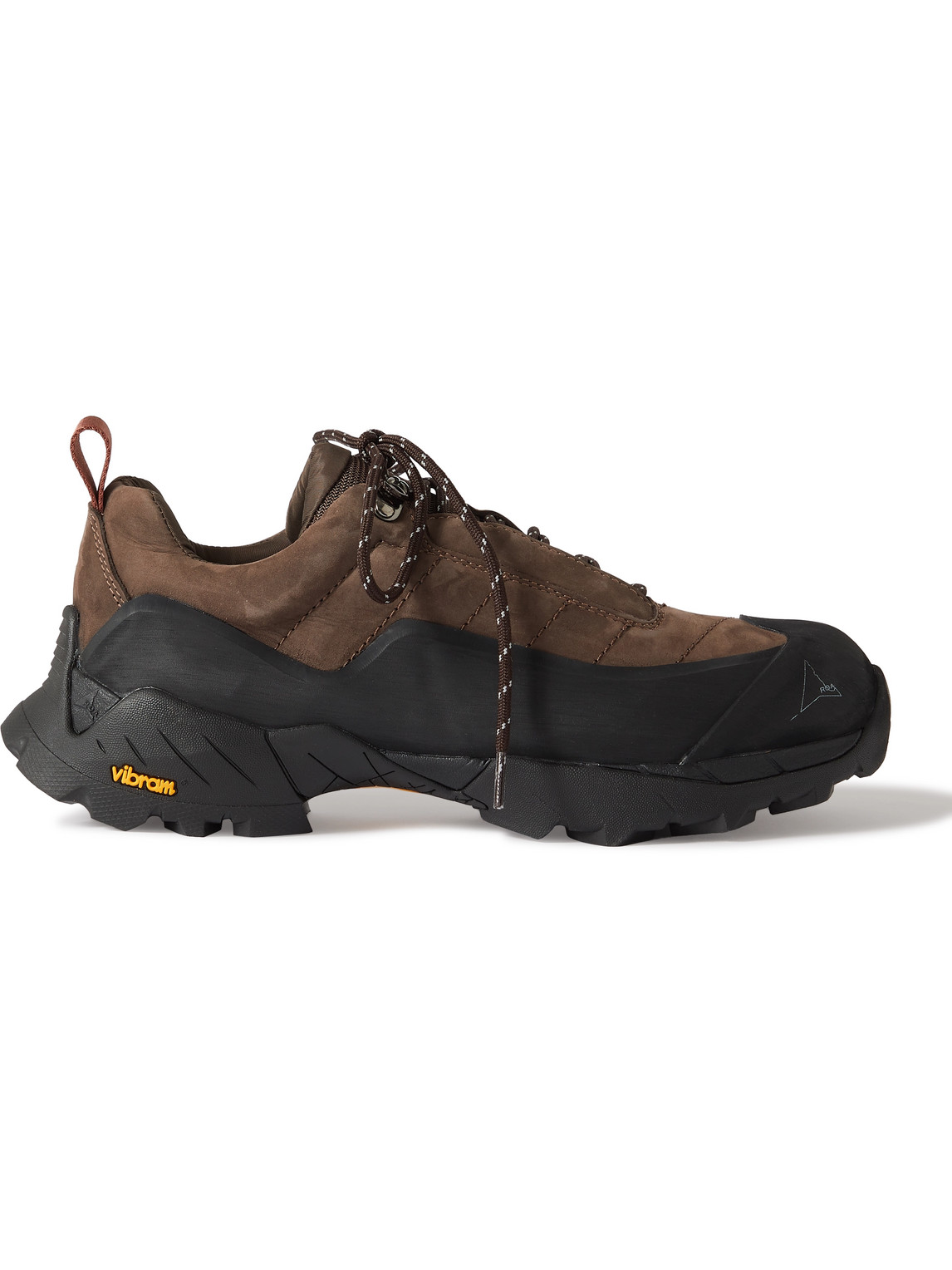 Roa Mesh-trimmed Suede And Rubber Sneakers In Brown