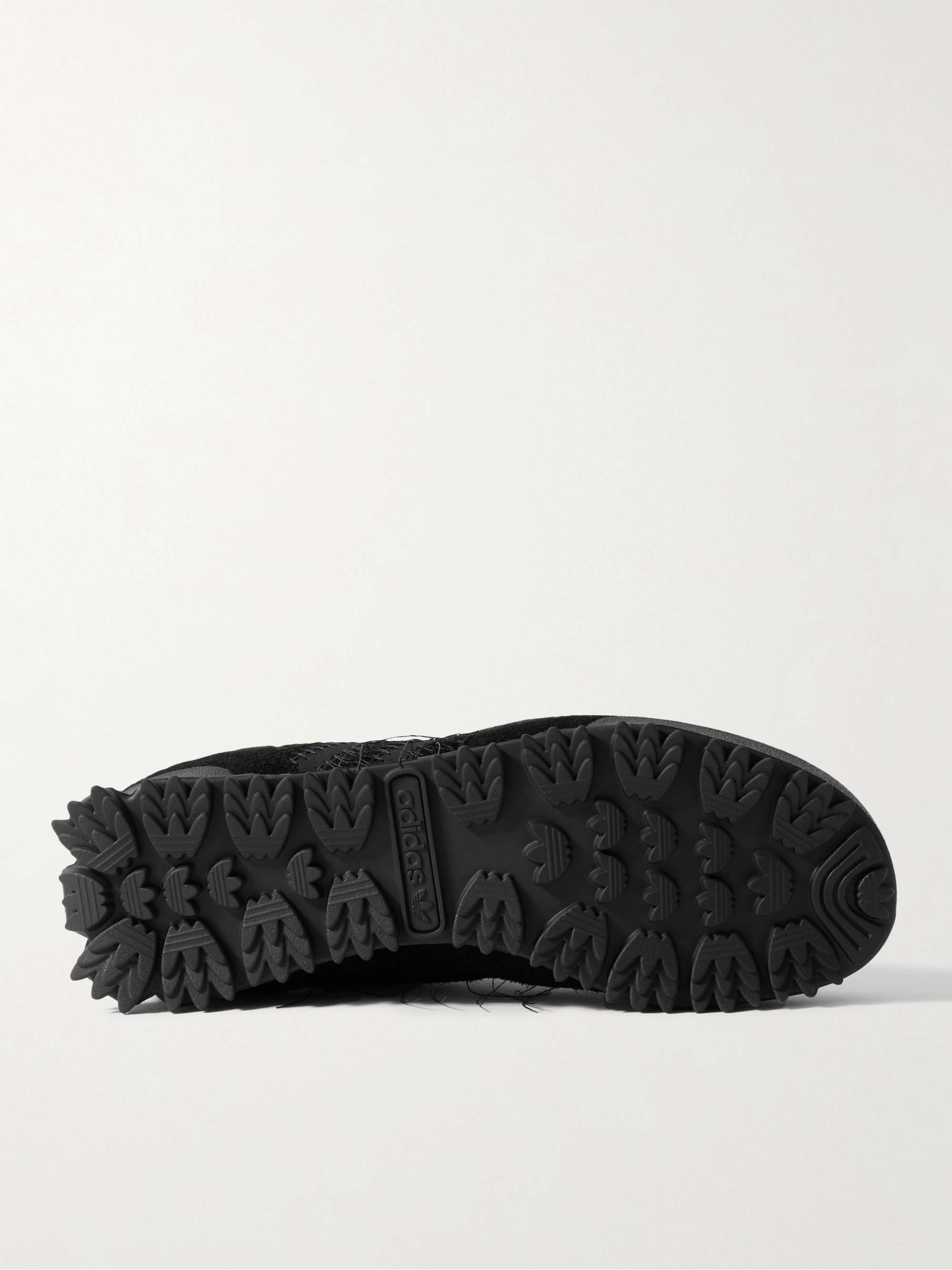 Y-3 Marathon Sneakers aus Veloursleder und Shell mit Distressed-Details