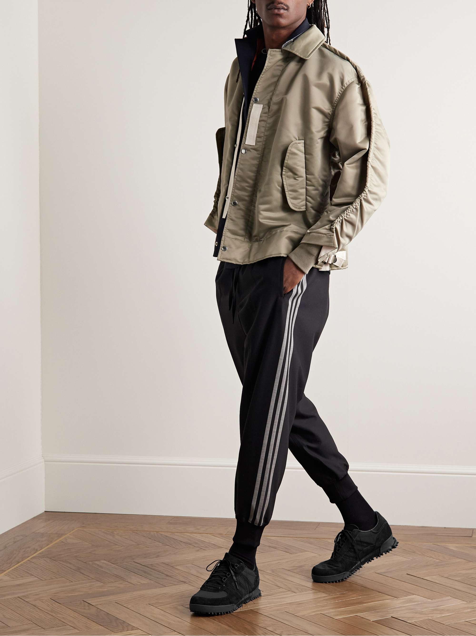 Y-3 Marathon Sneakers aus Veloursleder und Shell mit Distressed-Details