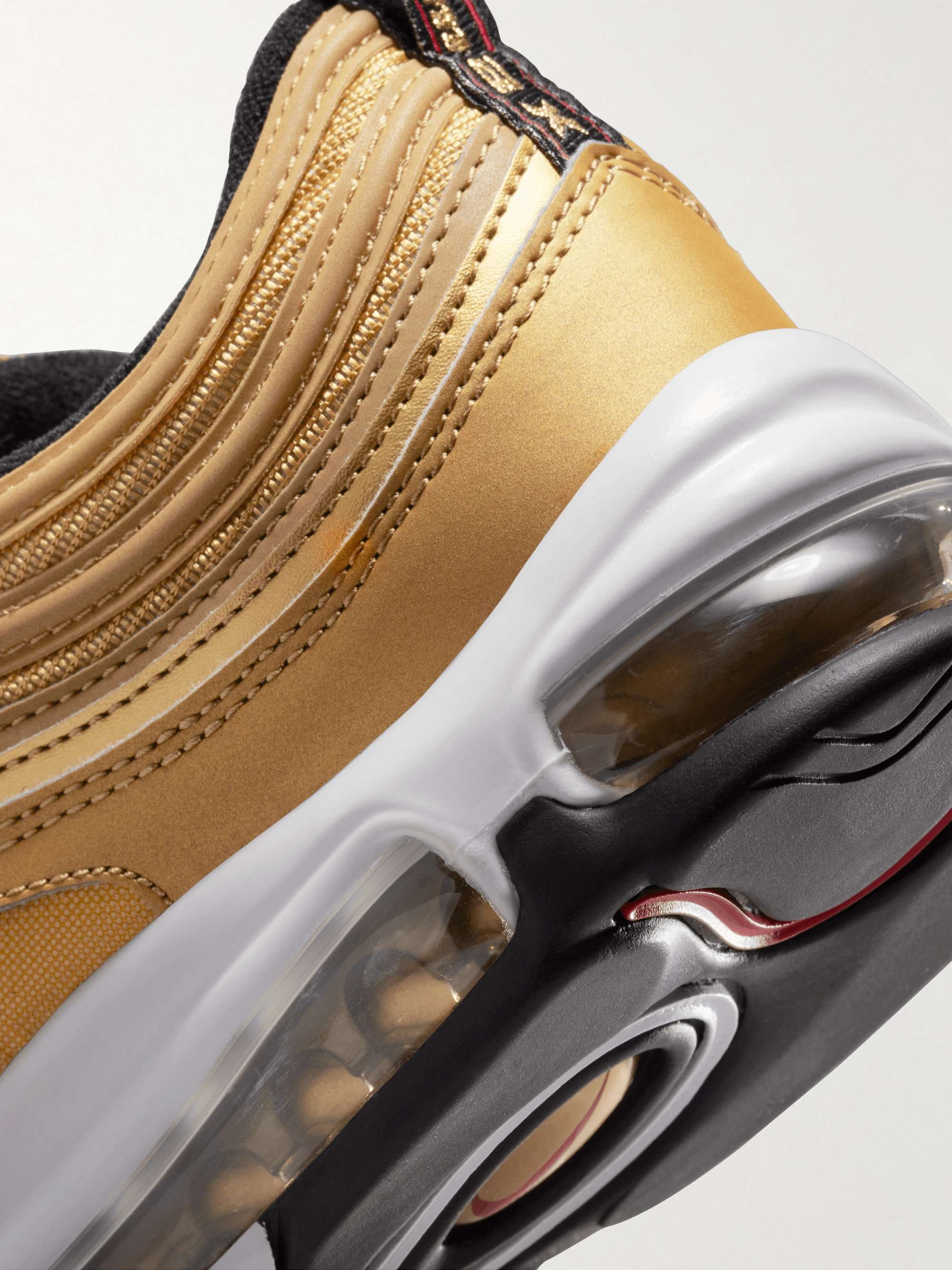 NIKE Air Max 97 Metallic Leather and Mesh Sneakers