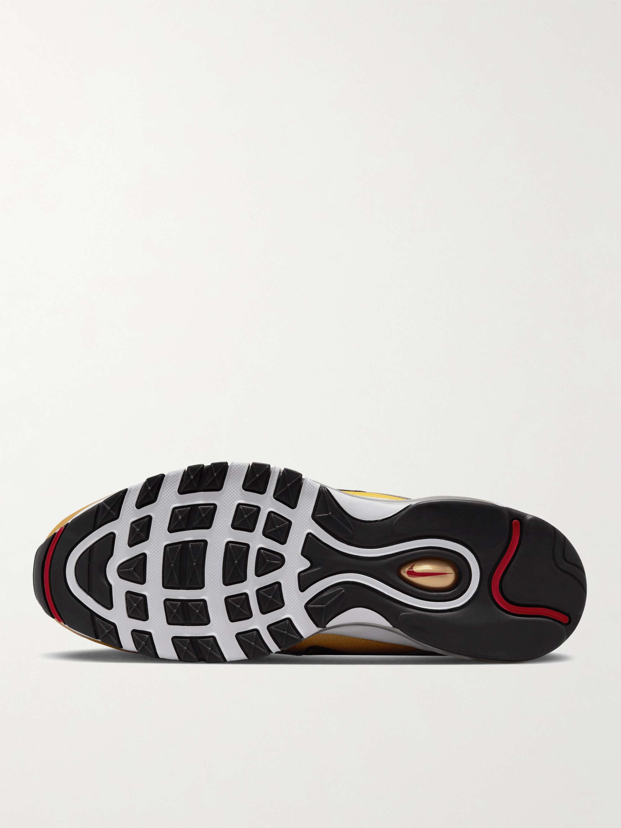 NIKE Air Max 97 Metallic Leather and Mesh Sneakers