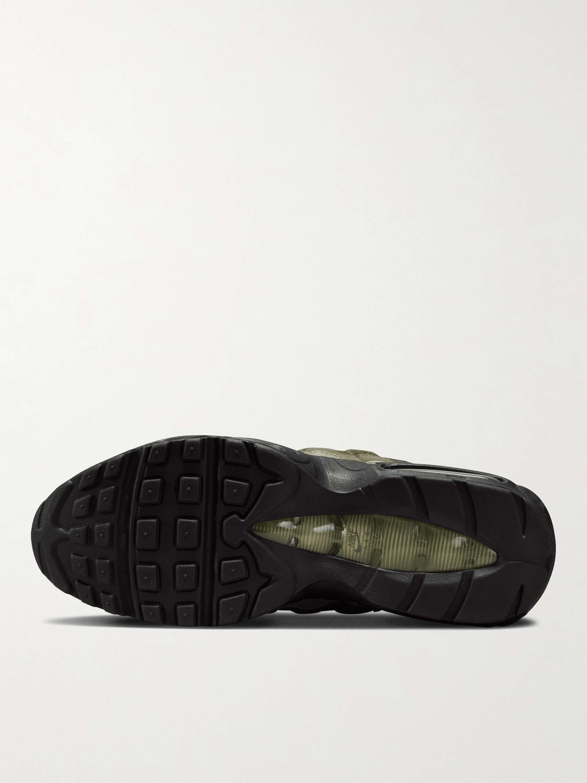 NIKE Air Max 95 Mesh-Trimmed Suede, Leather and Canvas Sneakers