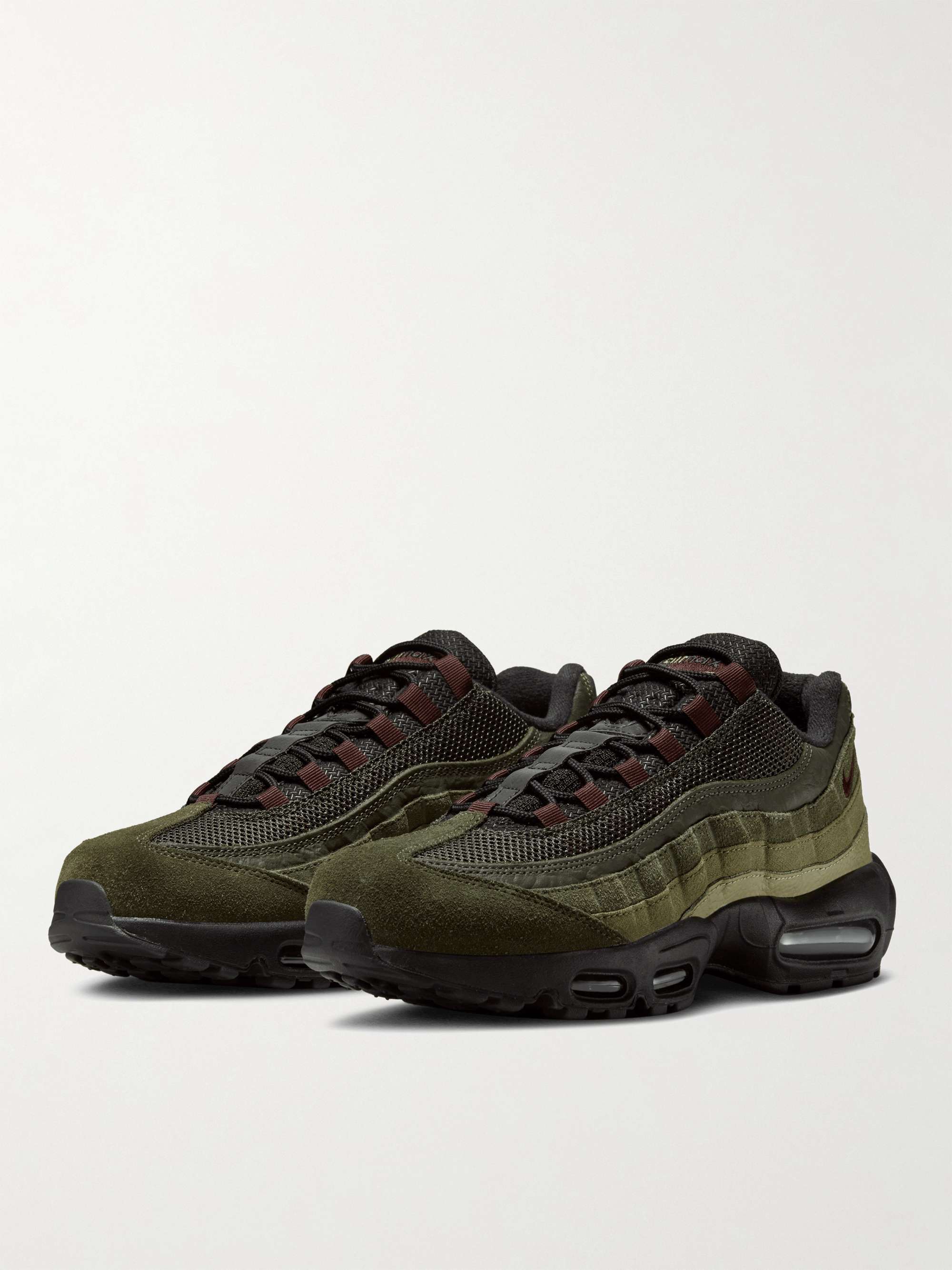 Air Max 95 Mesh-Trimmed Suede, Leather and Canvas Sneakers