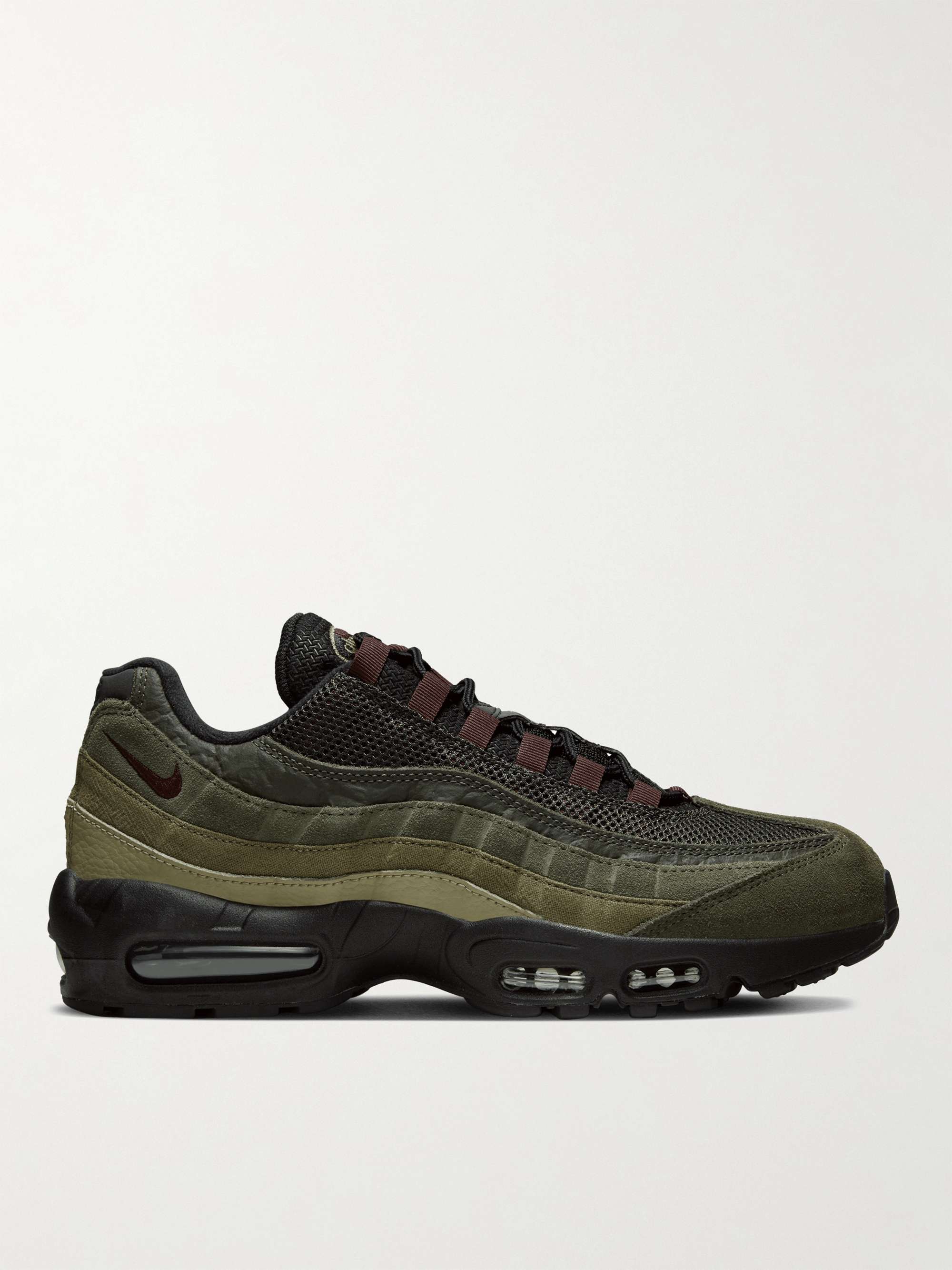 Air Max 95 Mesh-Trimmed Suede, Leather and Canvas Sneakers