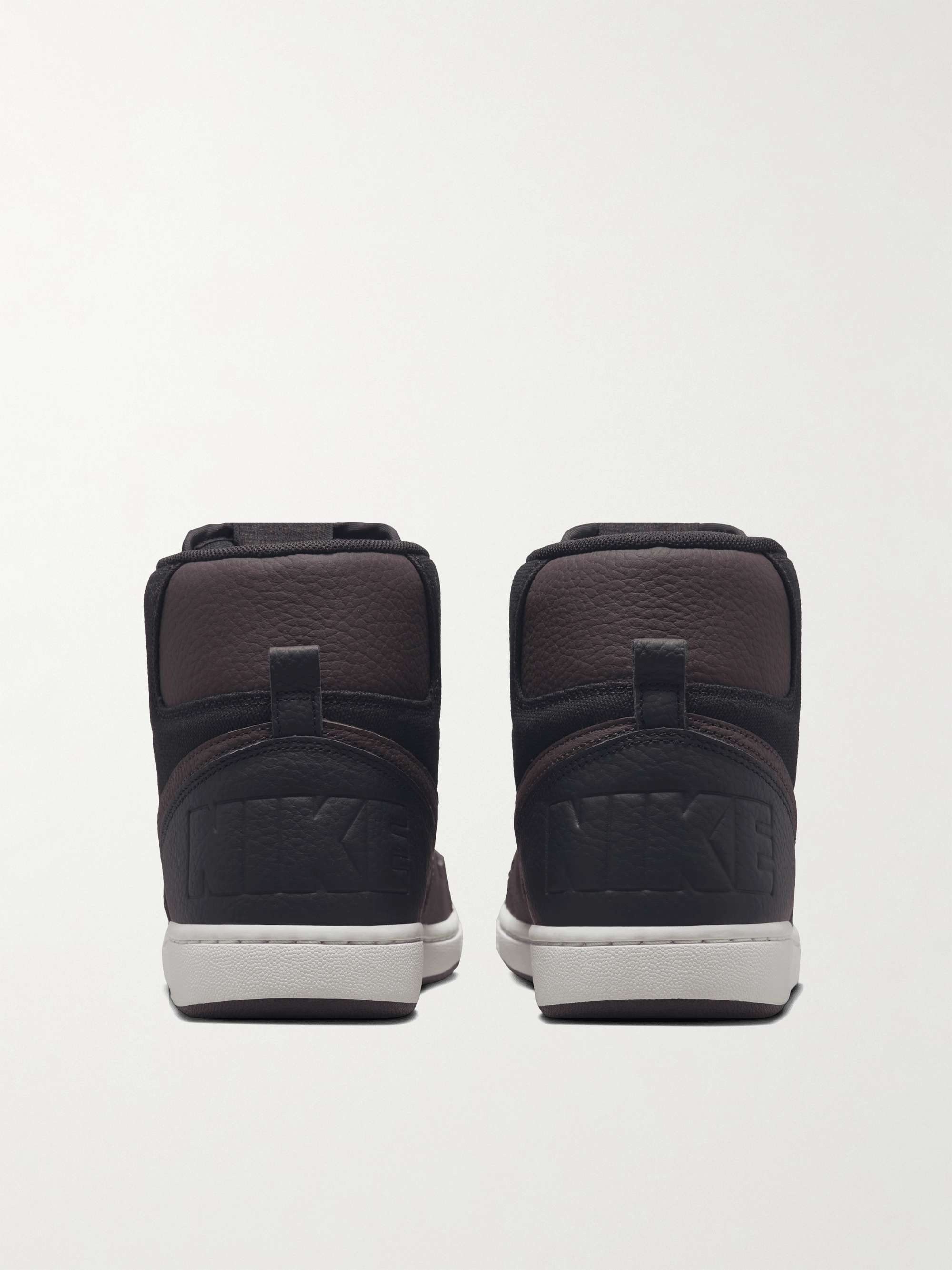 NIKE Terminator Leather-Trimmed Canvas High-Top Sneakers