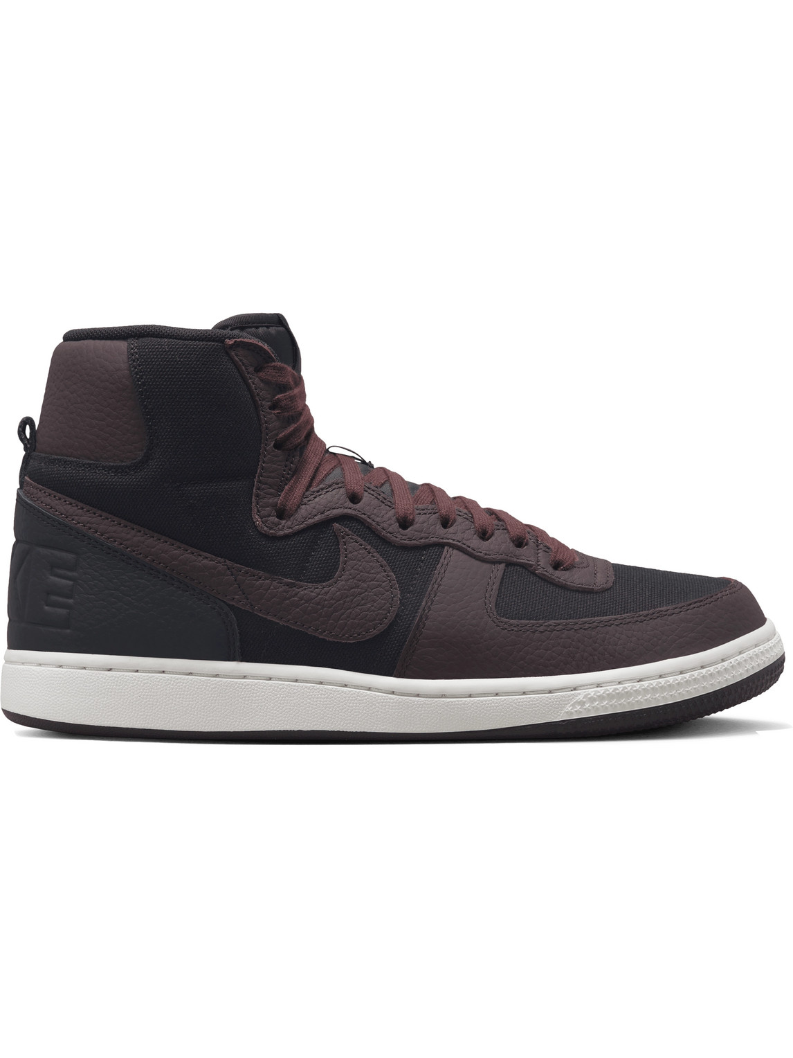Terminator Leather-Trimmed Canvas High-Top Sneakers