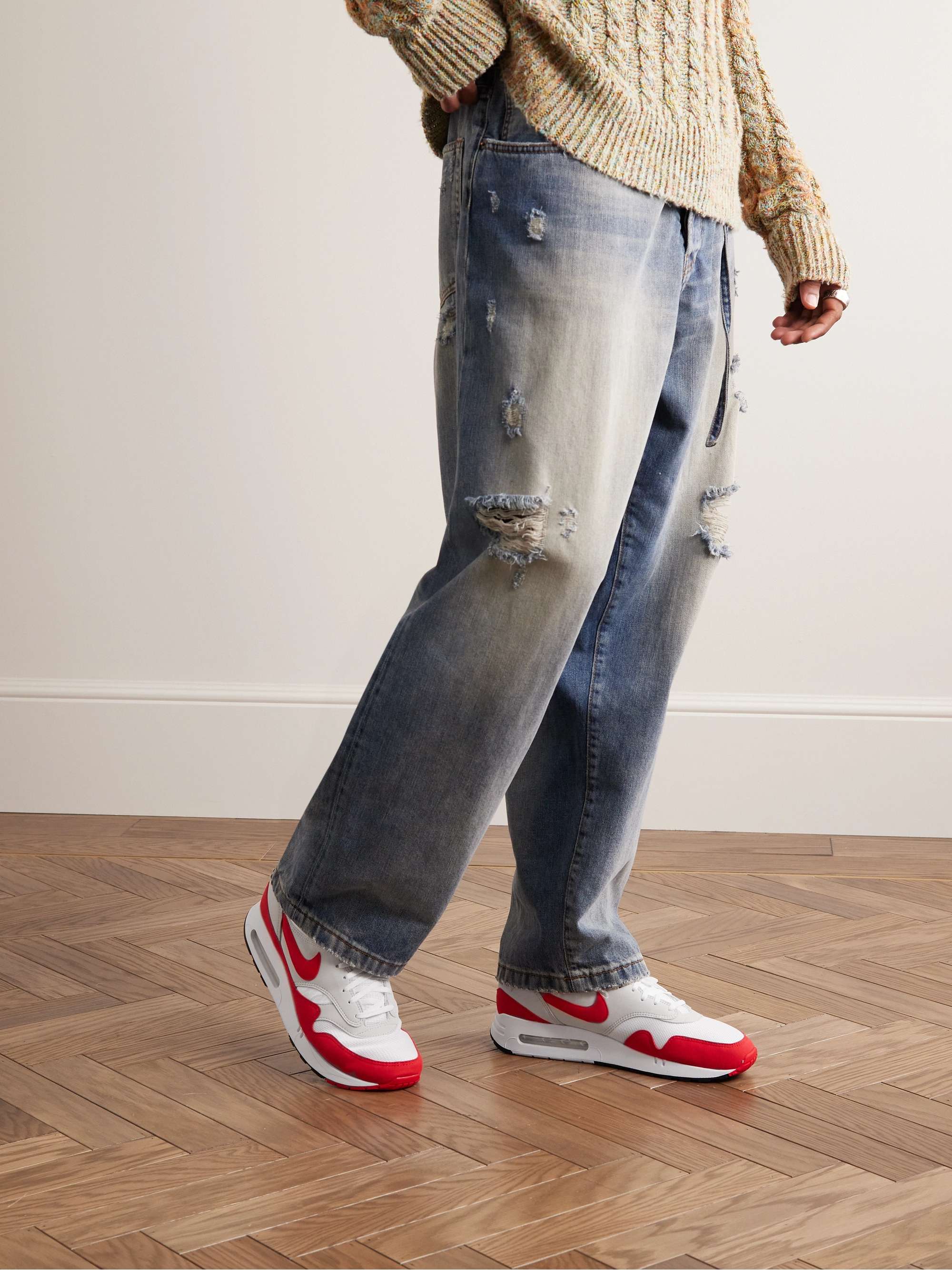 NIKE Air Max 1 '86 Big Bubble Felt-Trimmed Mesh Sneakers