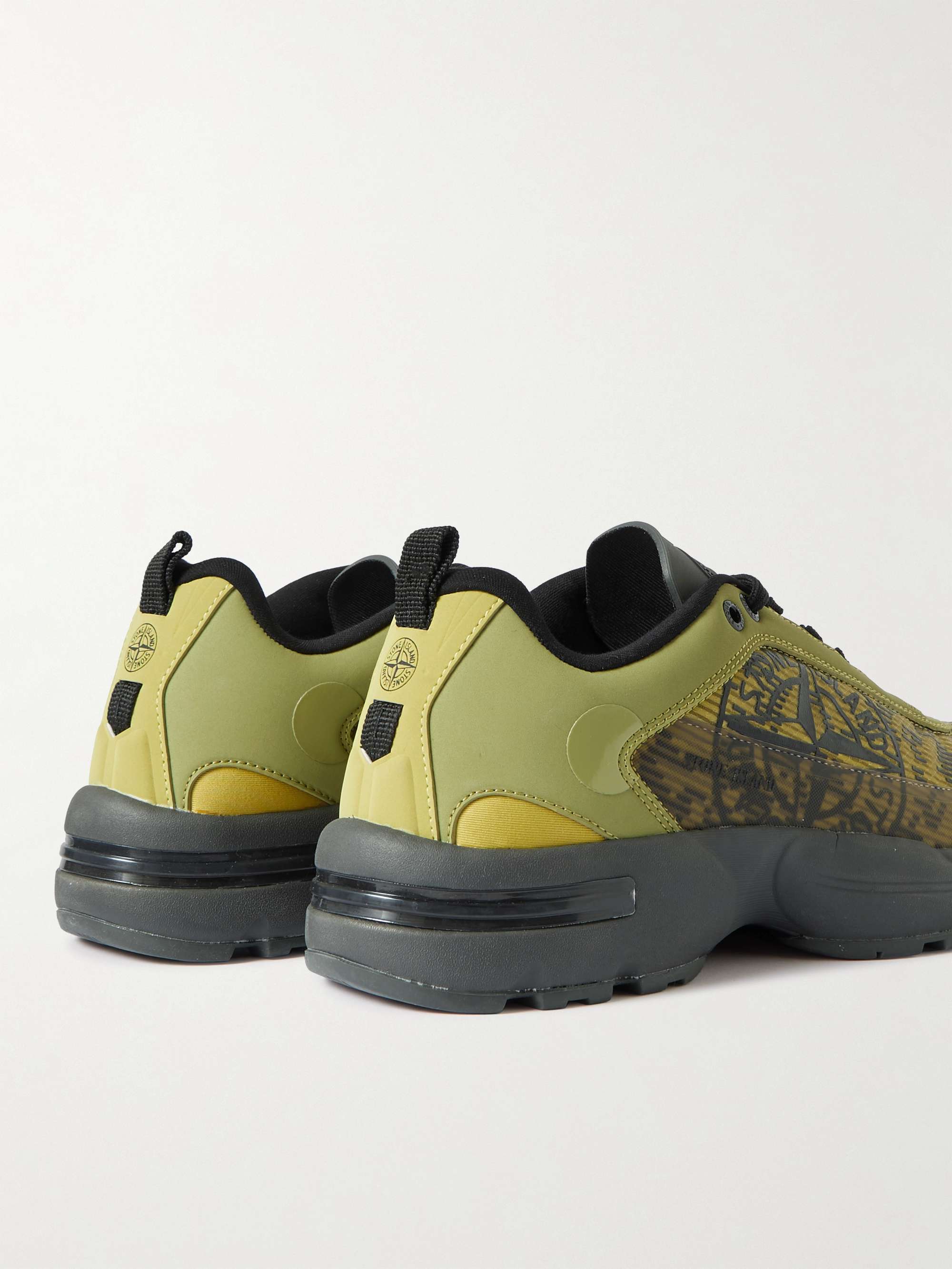STONE ISLAND Grime Rubber-Trimmed Printed Mesh Sneakers