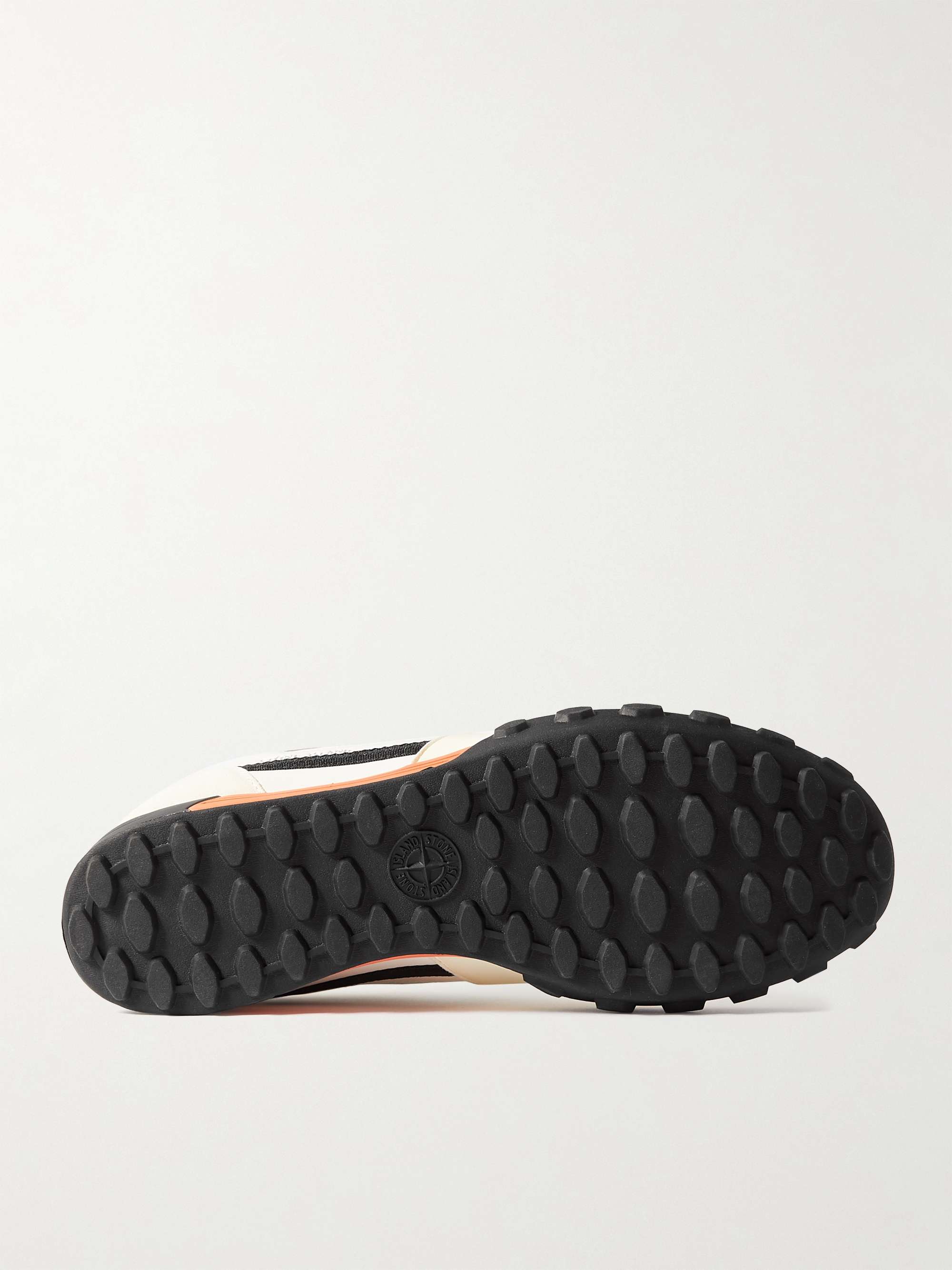 STONE ISLAND Football Logo-Embossed Leather, Suede and Nylon Sneakers