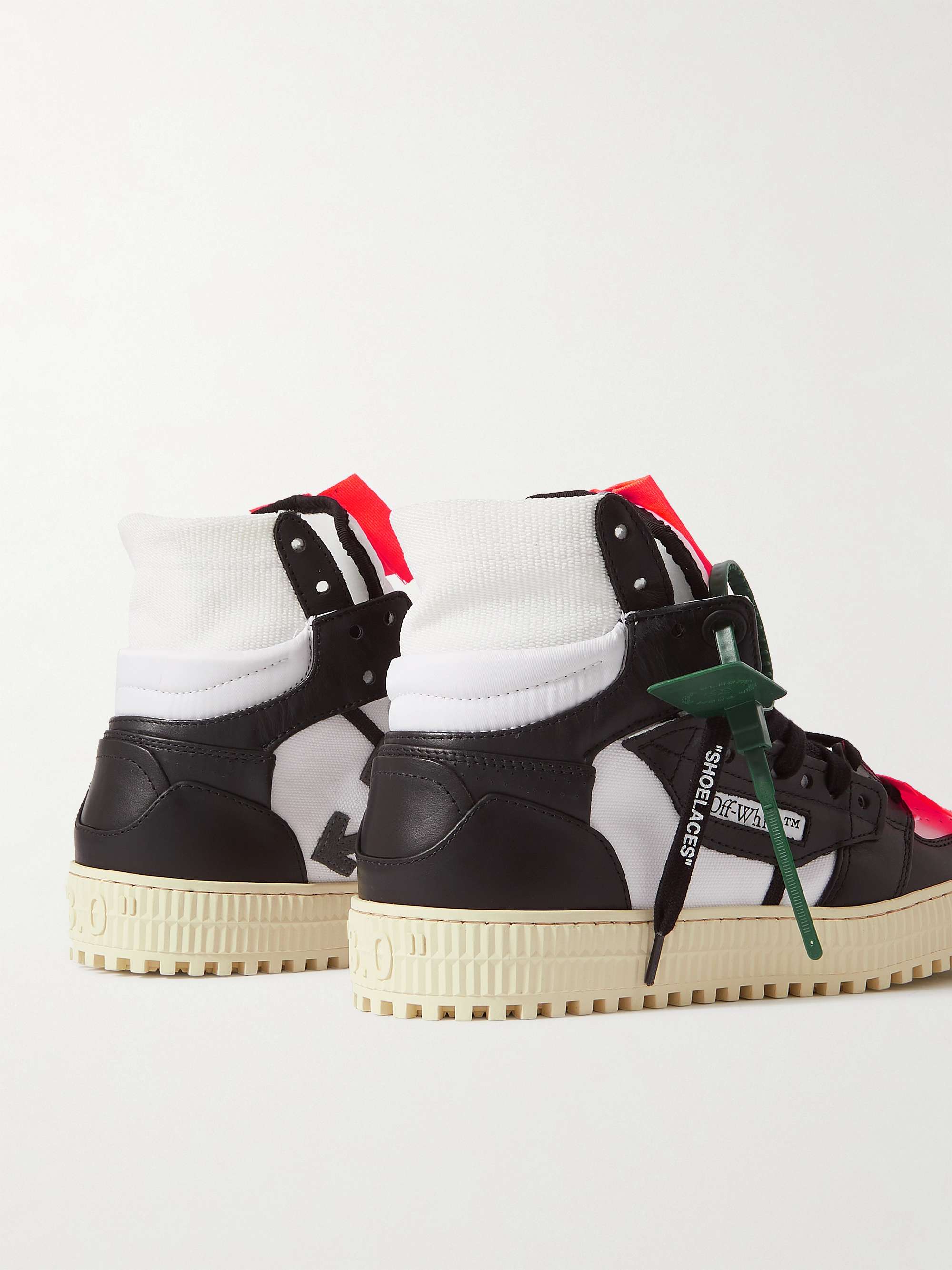 OFF-WHITE 3.0 Off-Court Leather and Canvas High-Top Sneakers