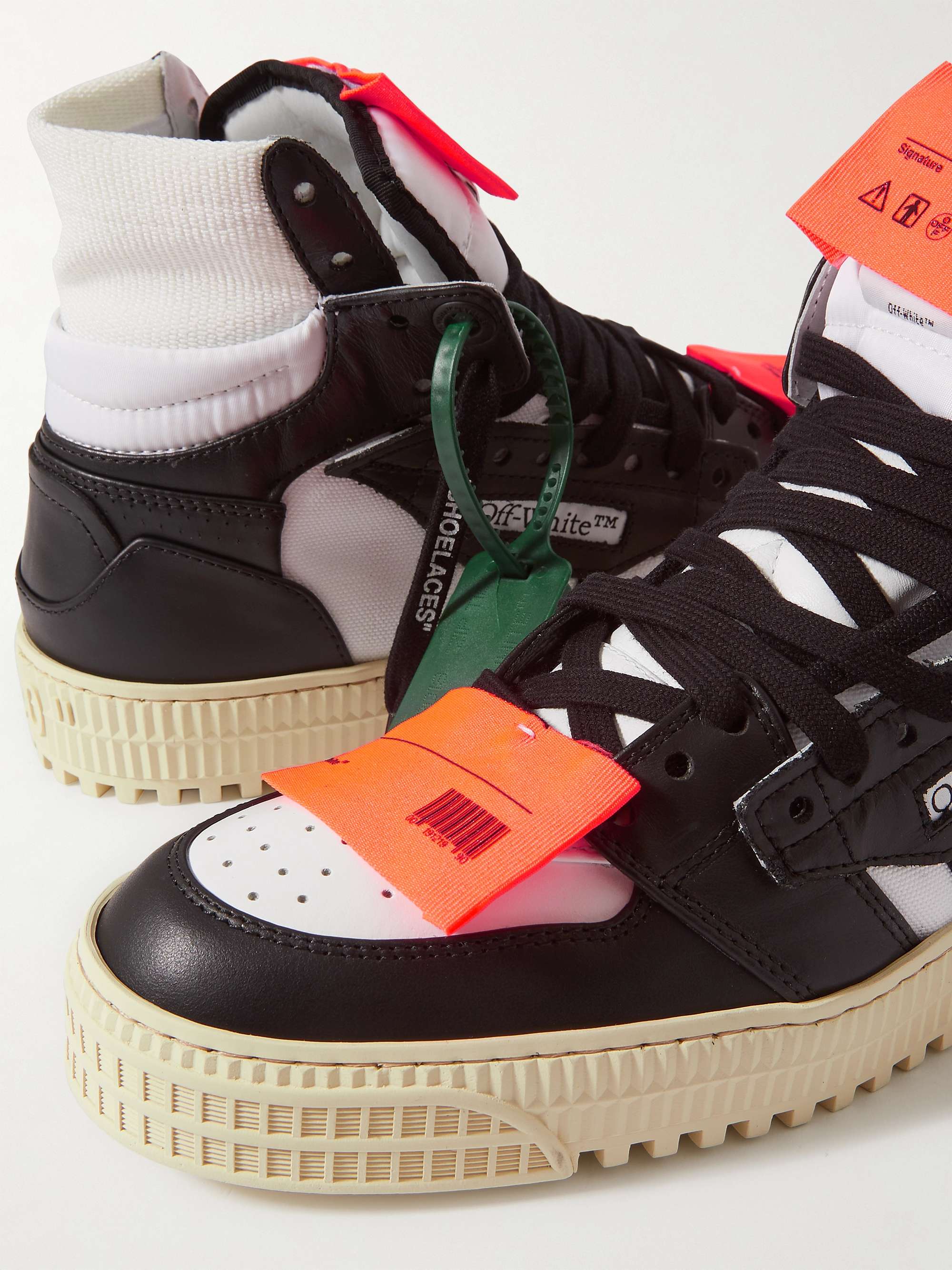 OFF-WHITE 3.0 Off-Court Leather and Canvas High-Top Sneakers