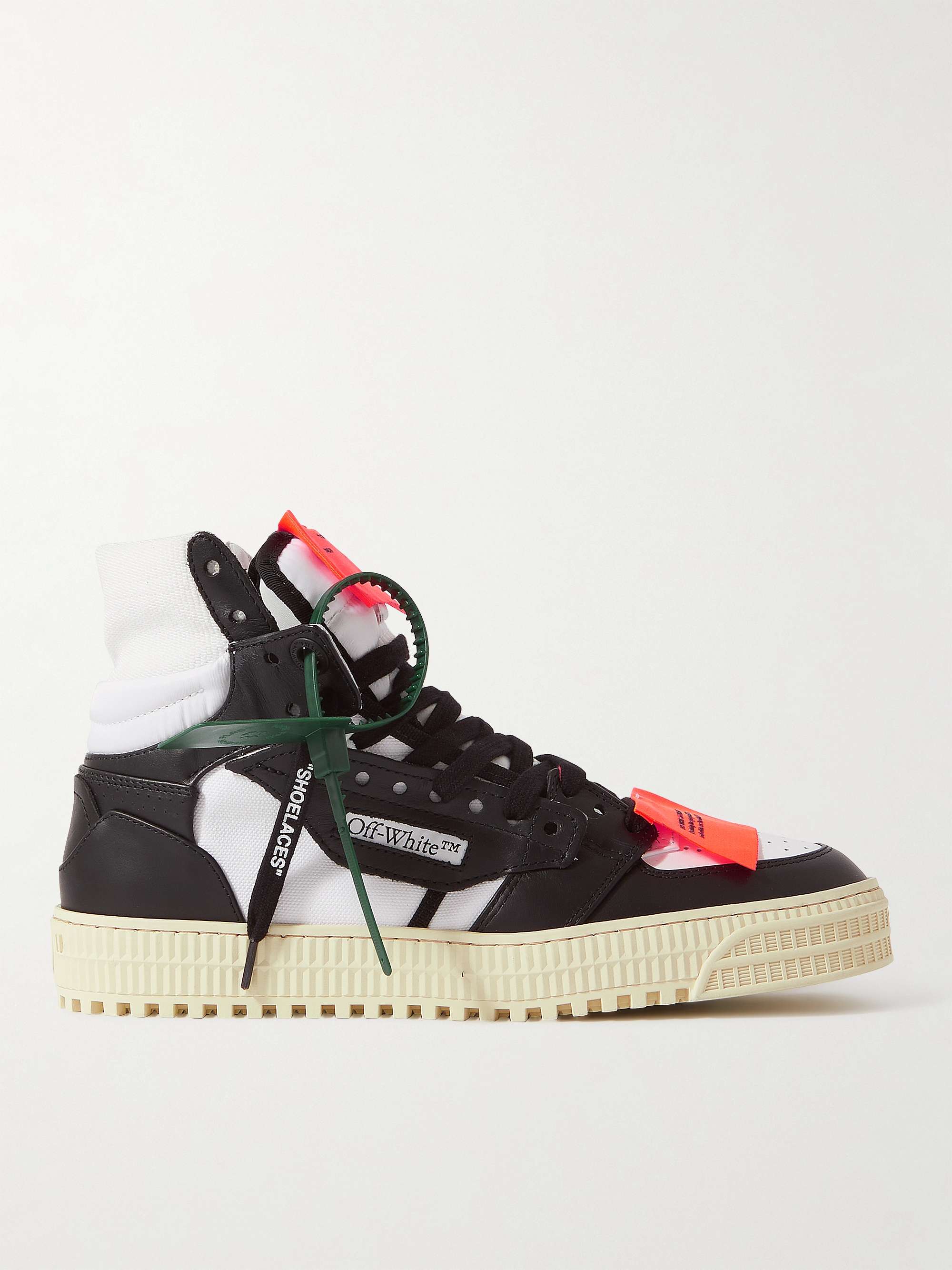 OFF-WHITE 3.0 Off-Court Leather and Canvas High-Top Sneakers