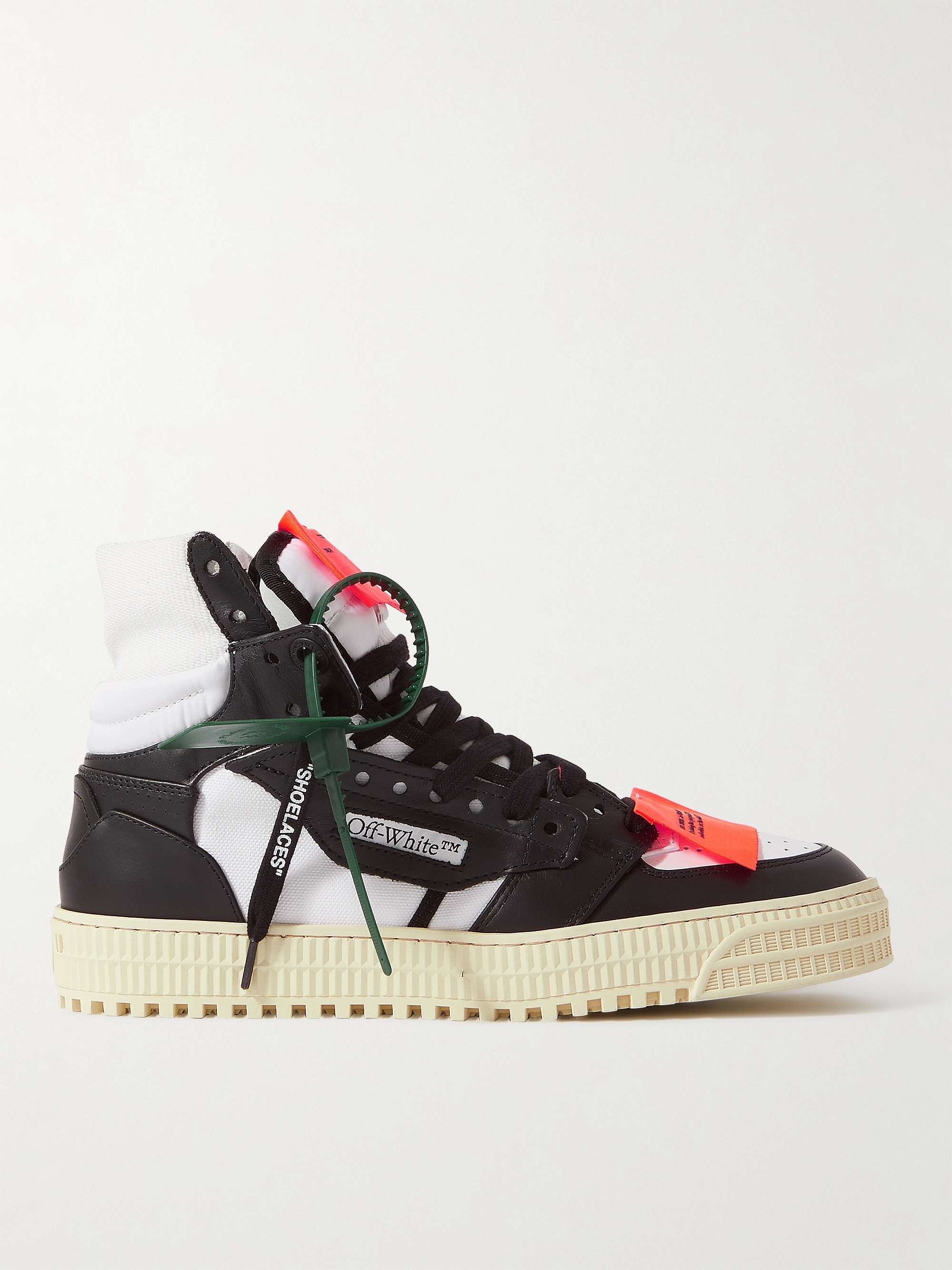 3.0 Off-Court Leather and Canvas High-Top Sneakers
