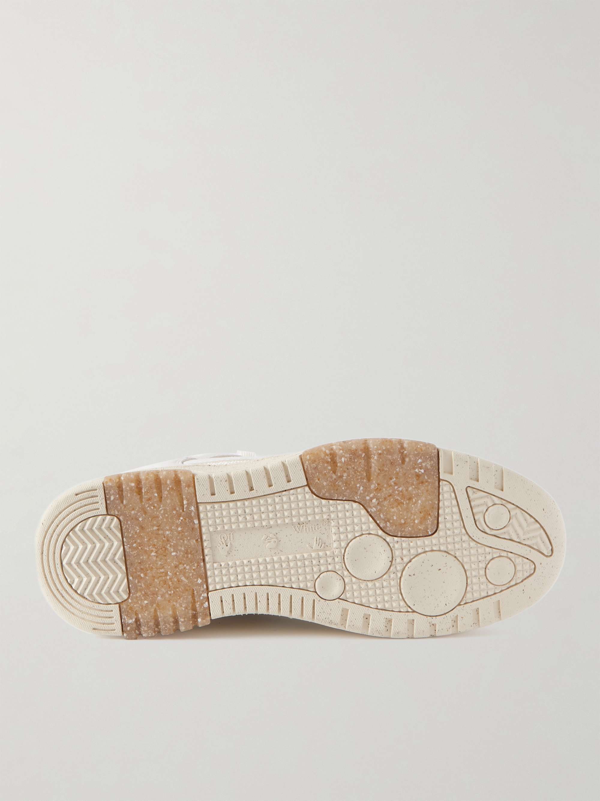 OFF-WHITE Slim Out of Office Leather and Mesh Sneakers