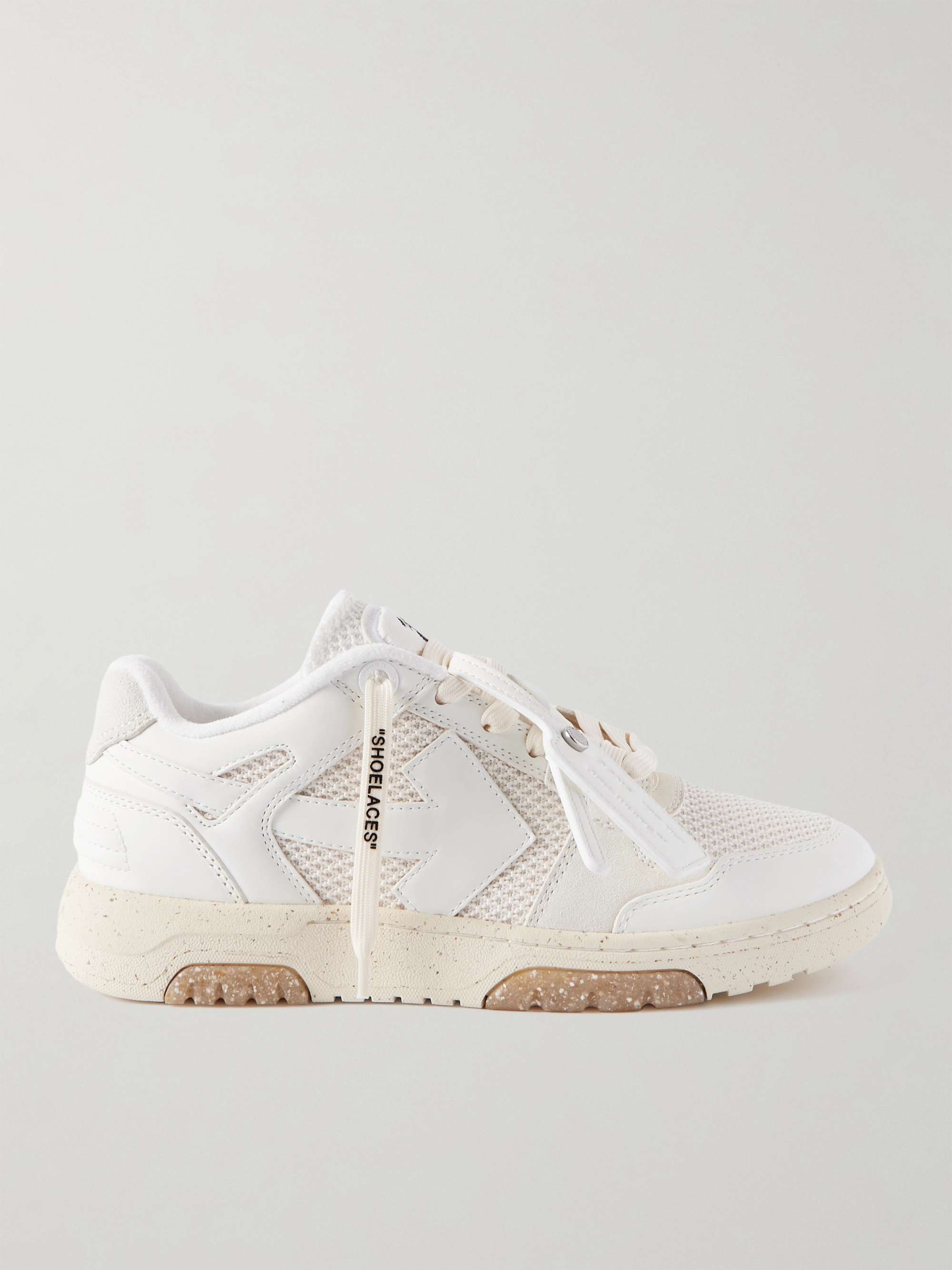 OFF-WHITE Slim Out of Office Leather and Mesh Sneakers for Men | MR PORTER