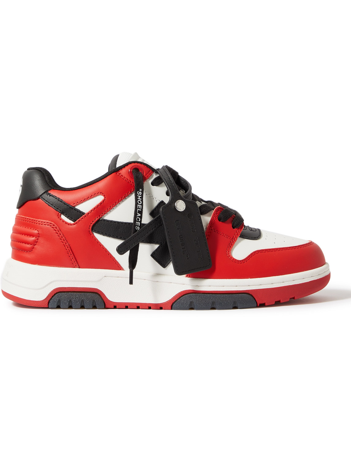 Shop Off-white Out Of Office Leather Sneakers In Red