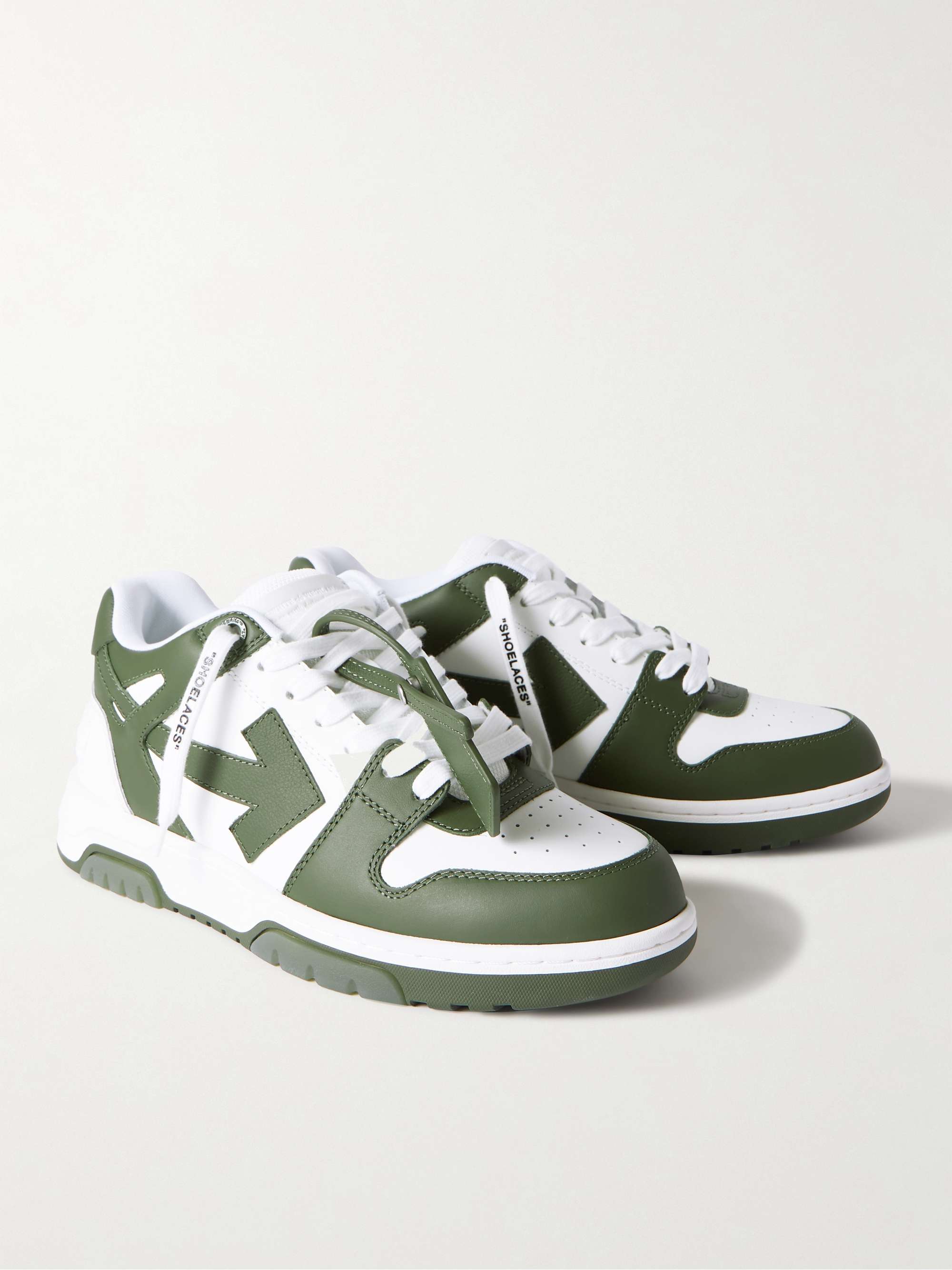 OFF-WHITE Out of Office Leather Sneakers