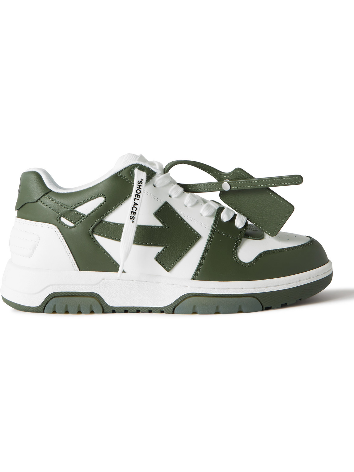 Off-white Out Of Office Leather Sneakers In Green