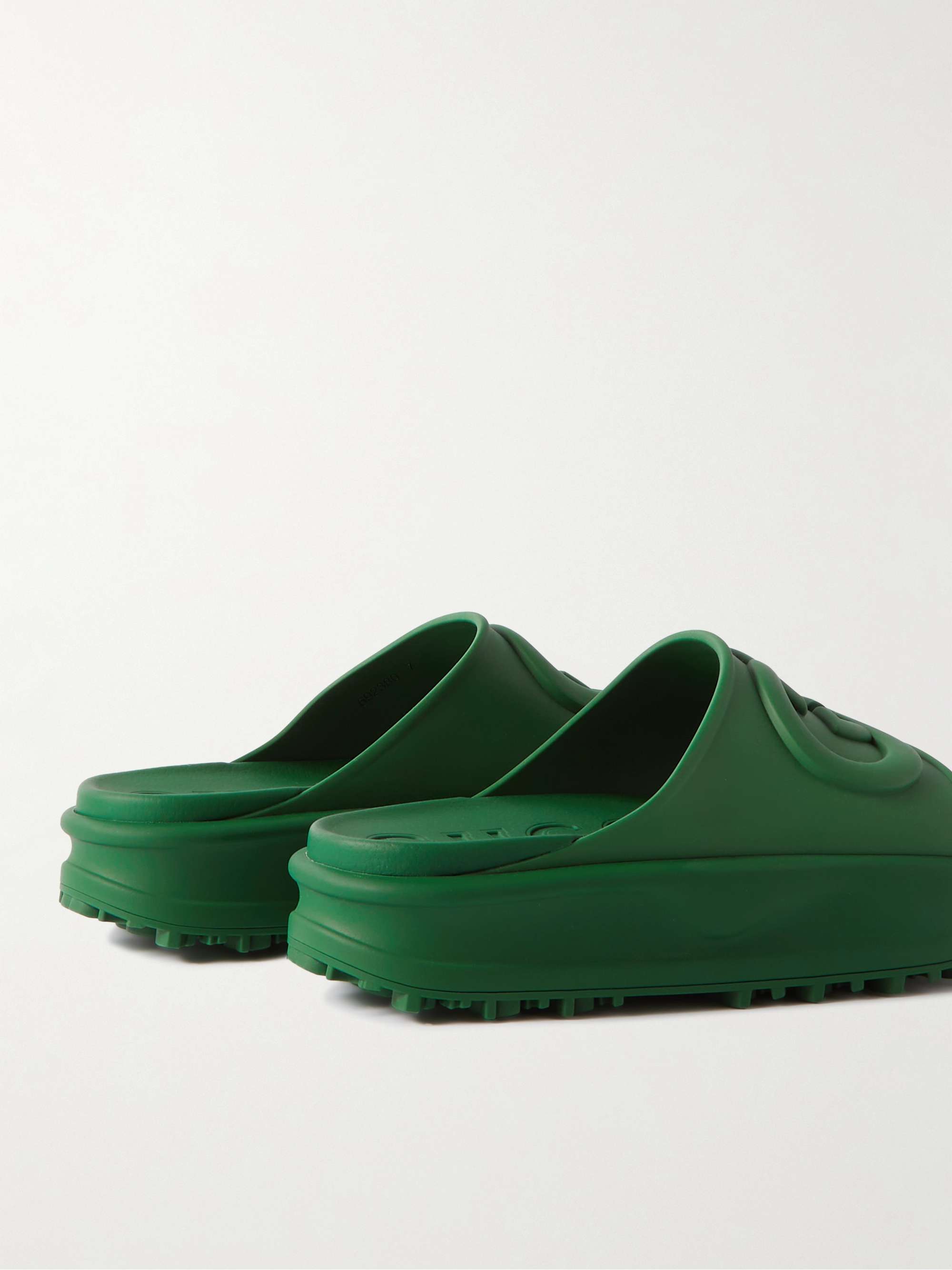 GUCCI Logo-Embossed Rubber Slides
