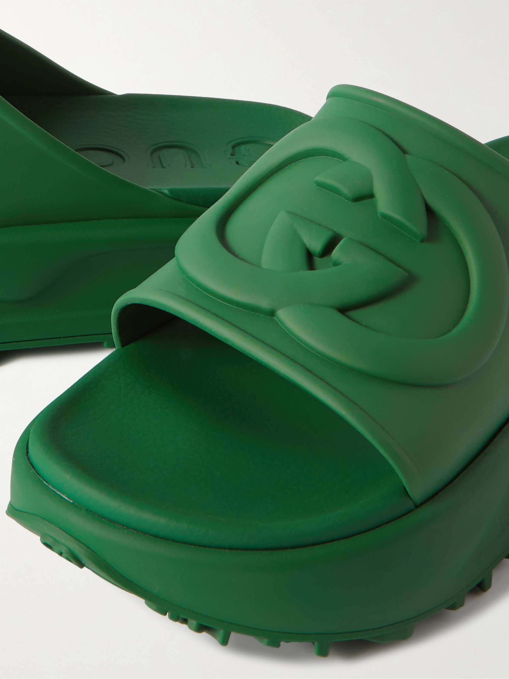 GUCCI Logo-Embossed Rubber Slides