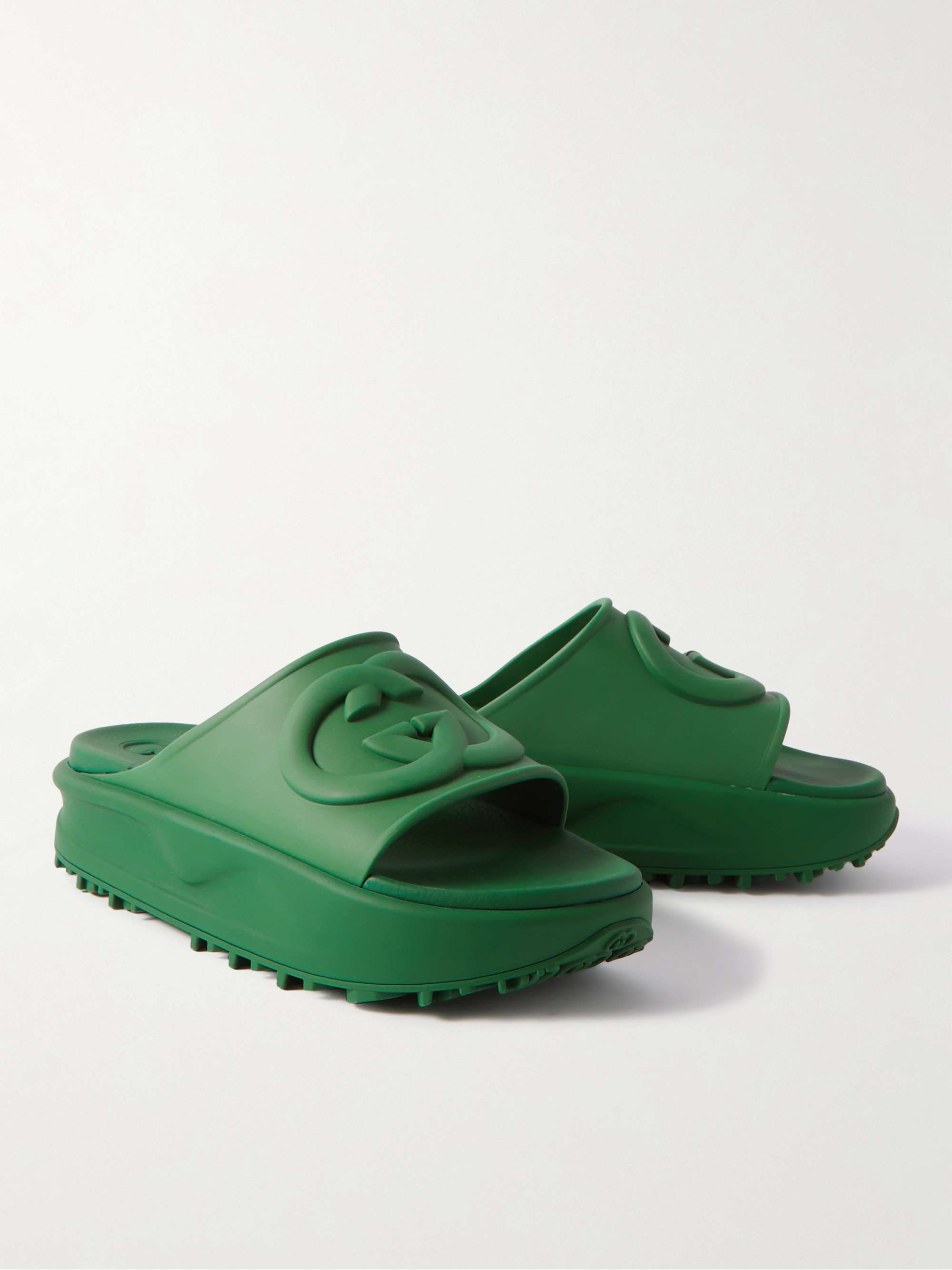 GUCCI Logo-Embossed Rubber Slides