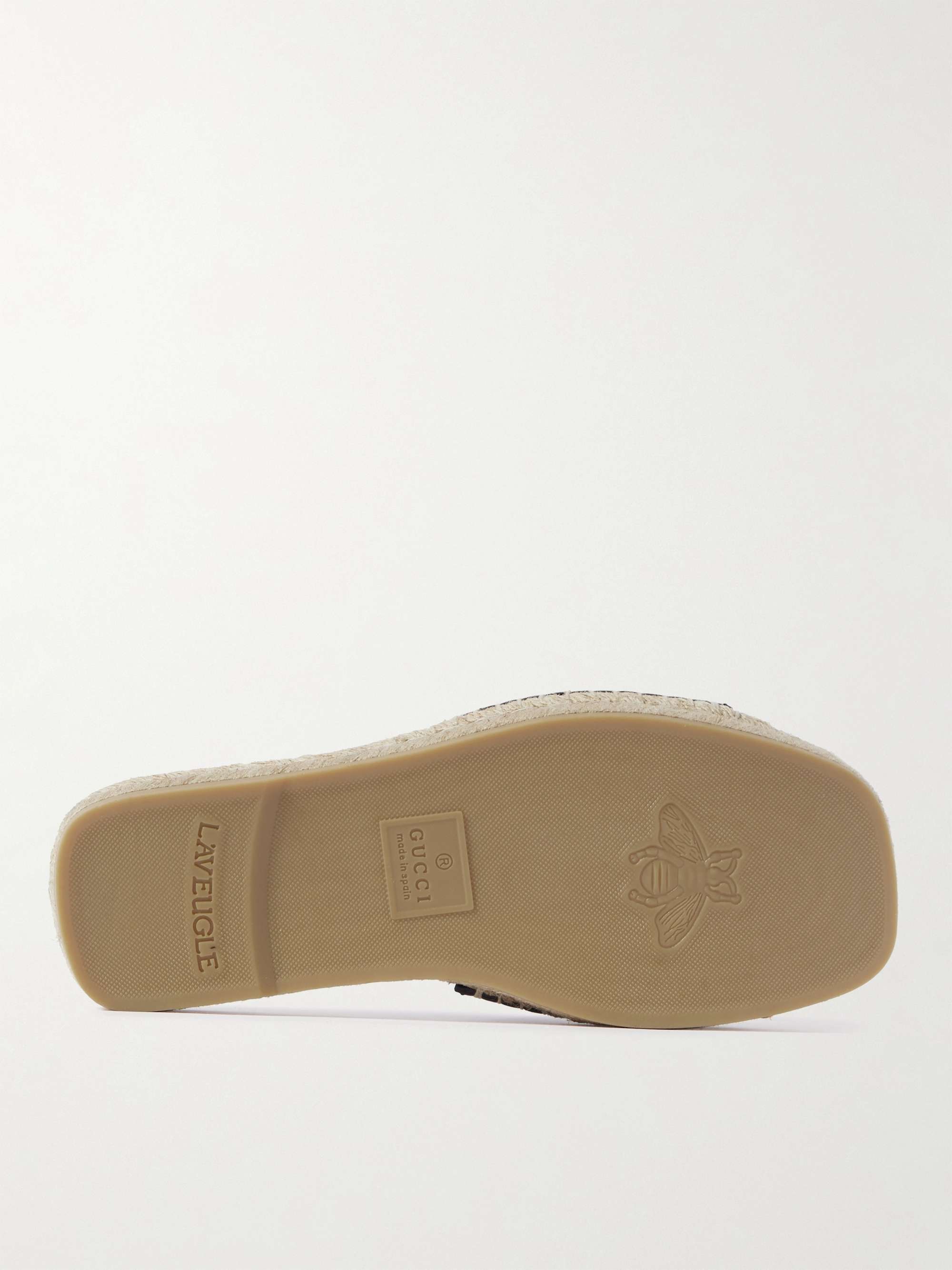 GUCCI Logo-Cutout Leather Sandals