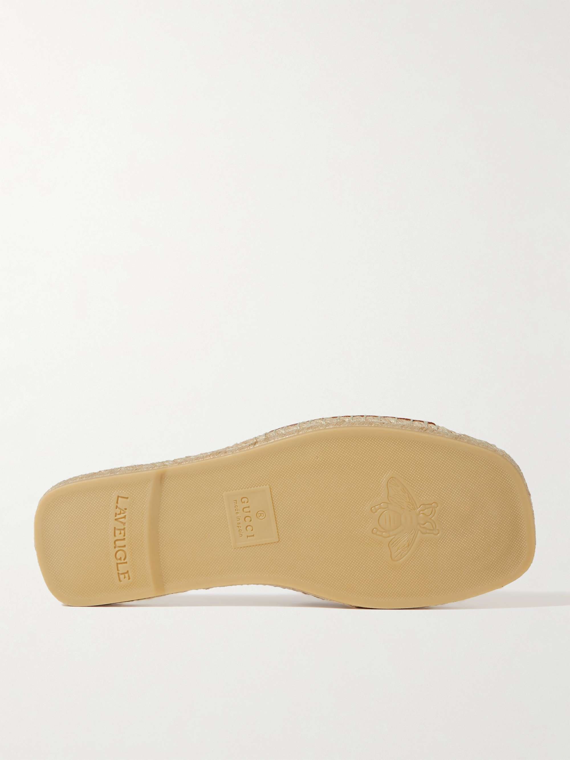 GUCCI Logo-Cutout Leather Sandals