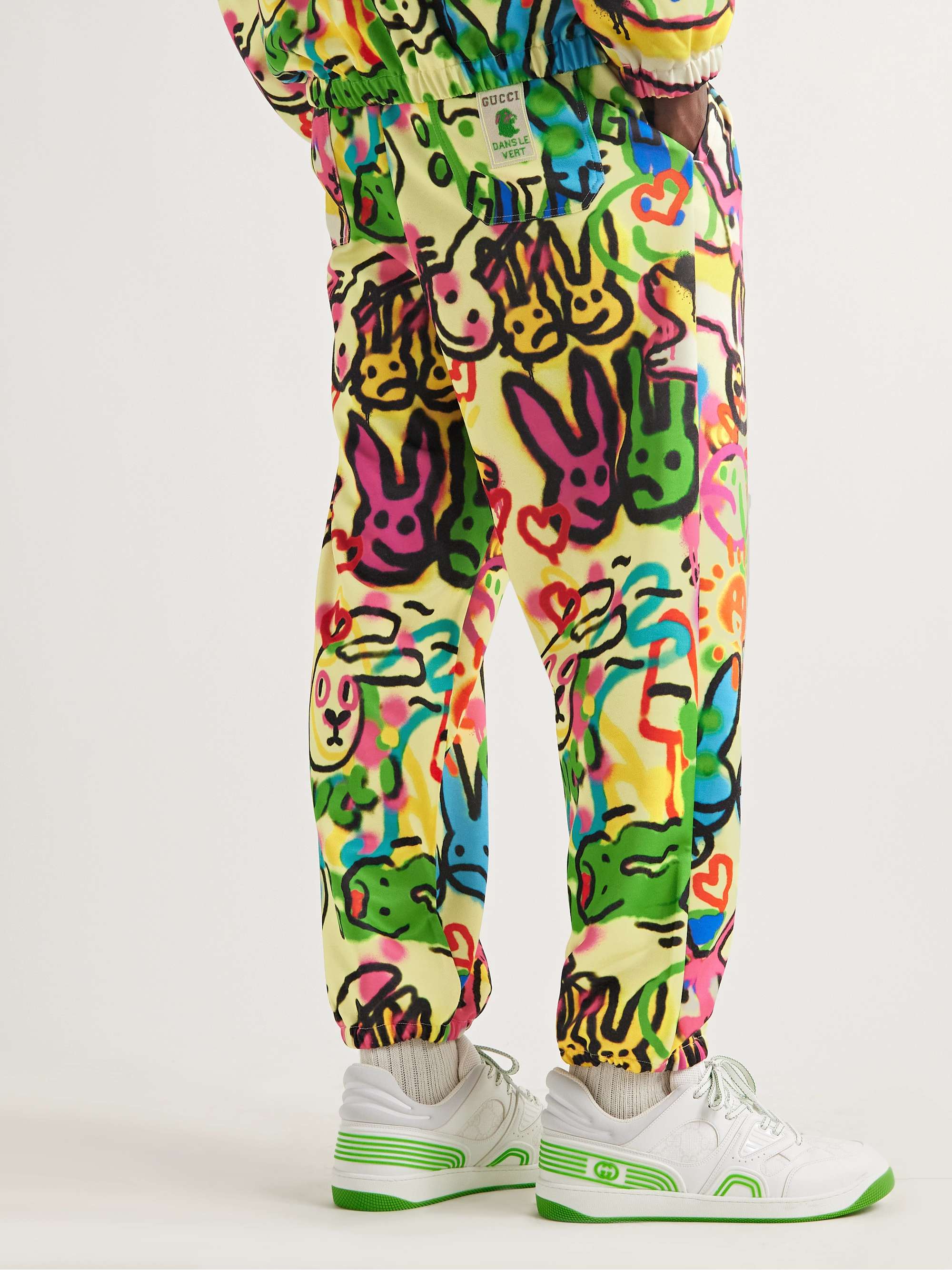 GUCCI Straight-Leg Printed Tech-Jersey Track Pants