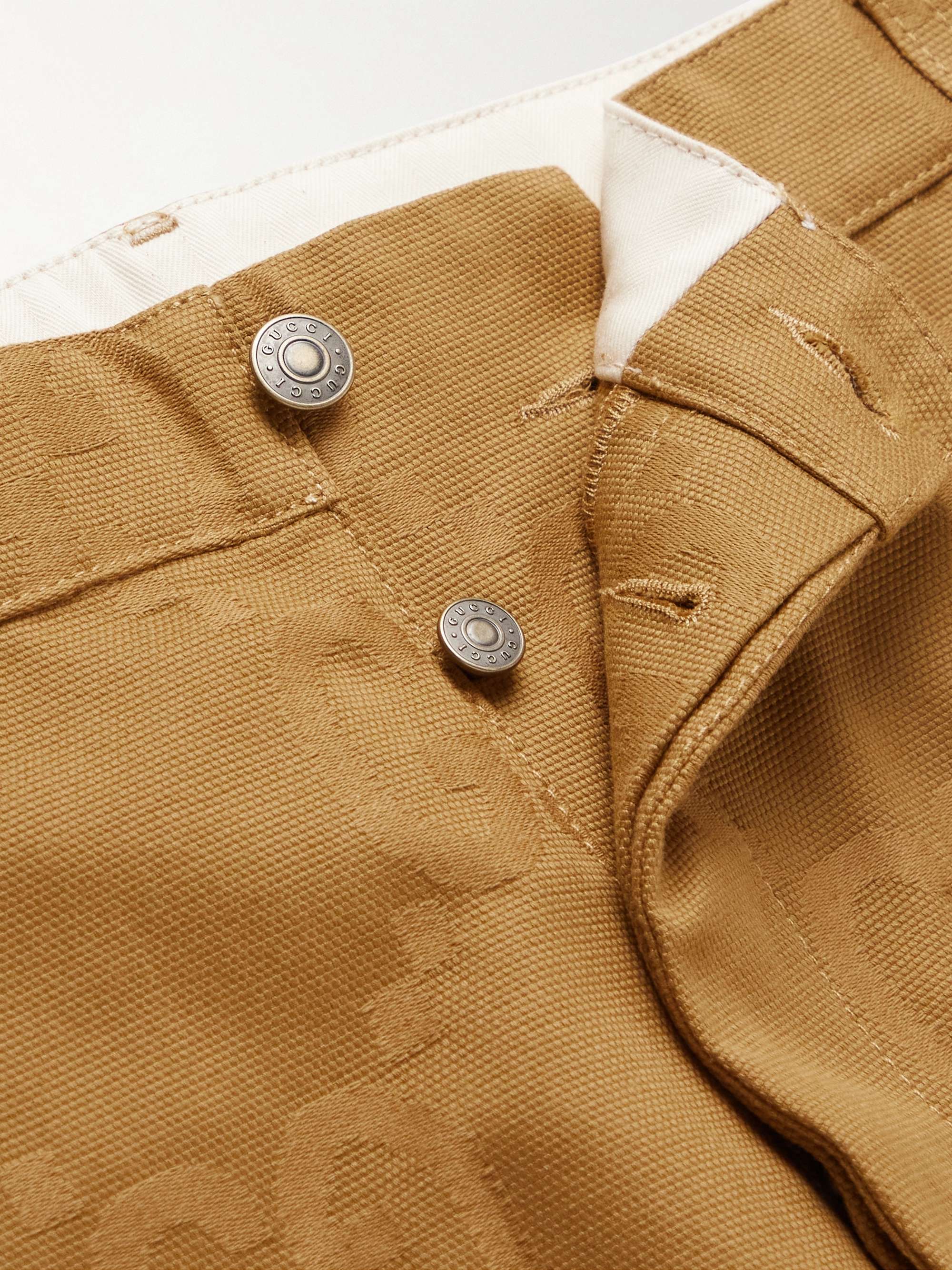 GUCCI Straight-Leg Cotton-Jacquard Trousers