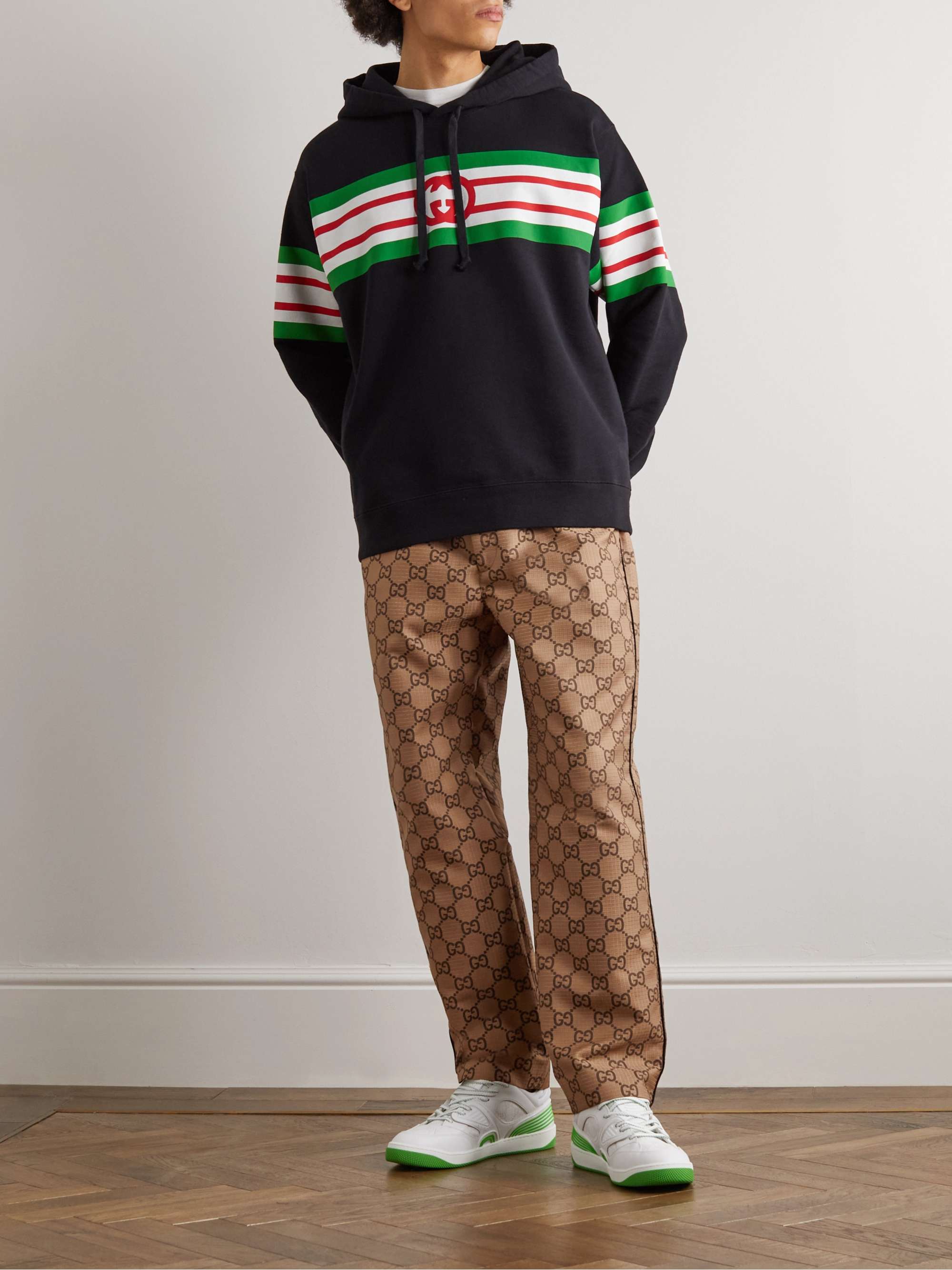 GUCCI Pants Men, GG cotton trousers Grey