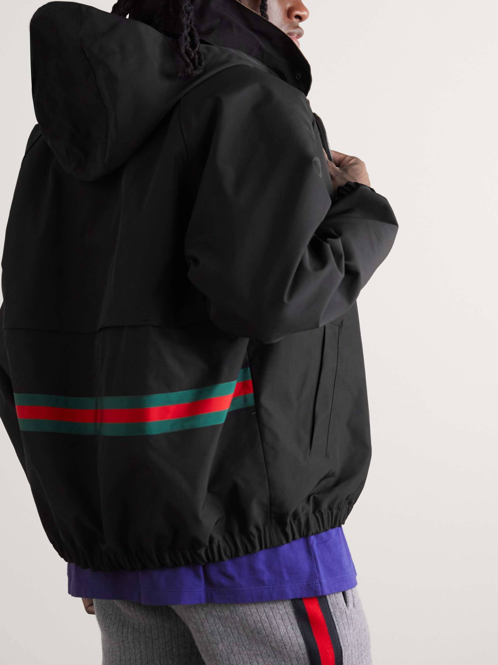 GUCCI Reversible Monogrammed Shell Hooded Jacket