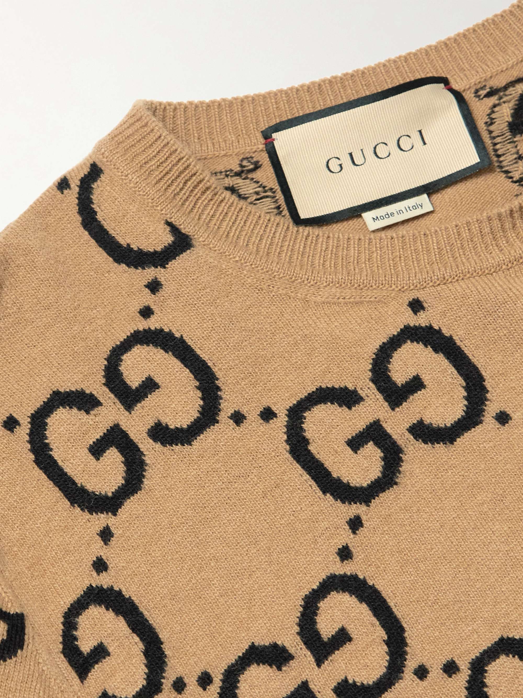 GUCCI Logo-Jacquard Wool Sweater