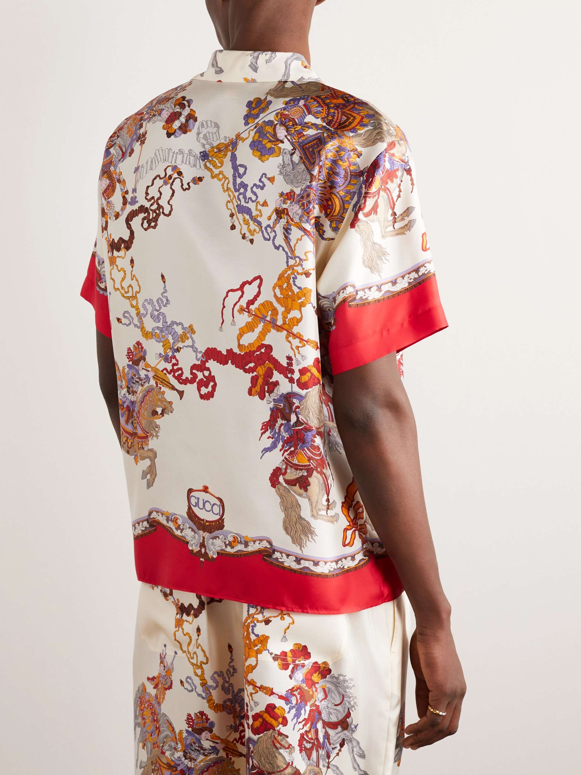 GUCCI Camp-Collar Printed Silk-Twill Shirt