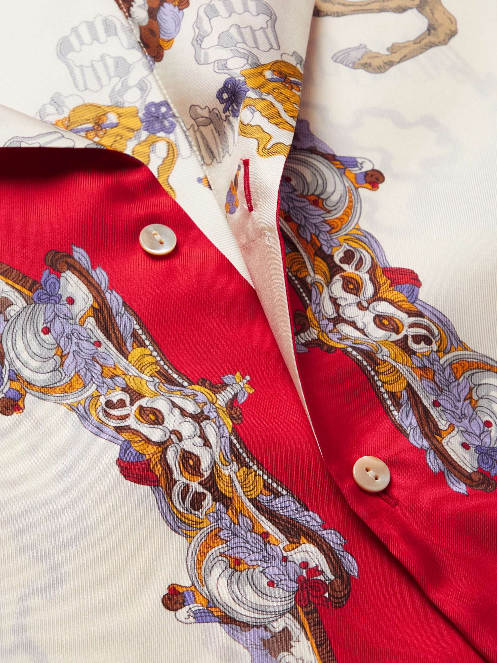 GUCCI Camp-Collar Printed Silk-Twill Shirt