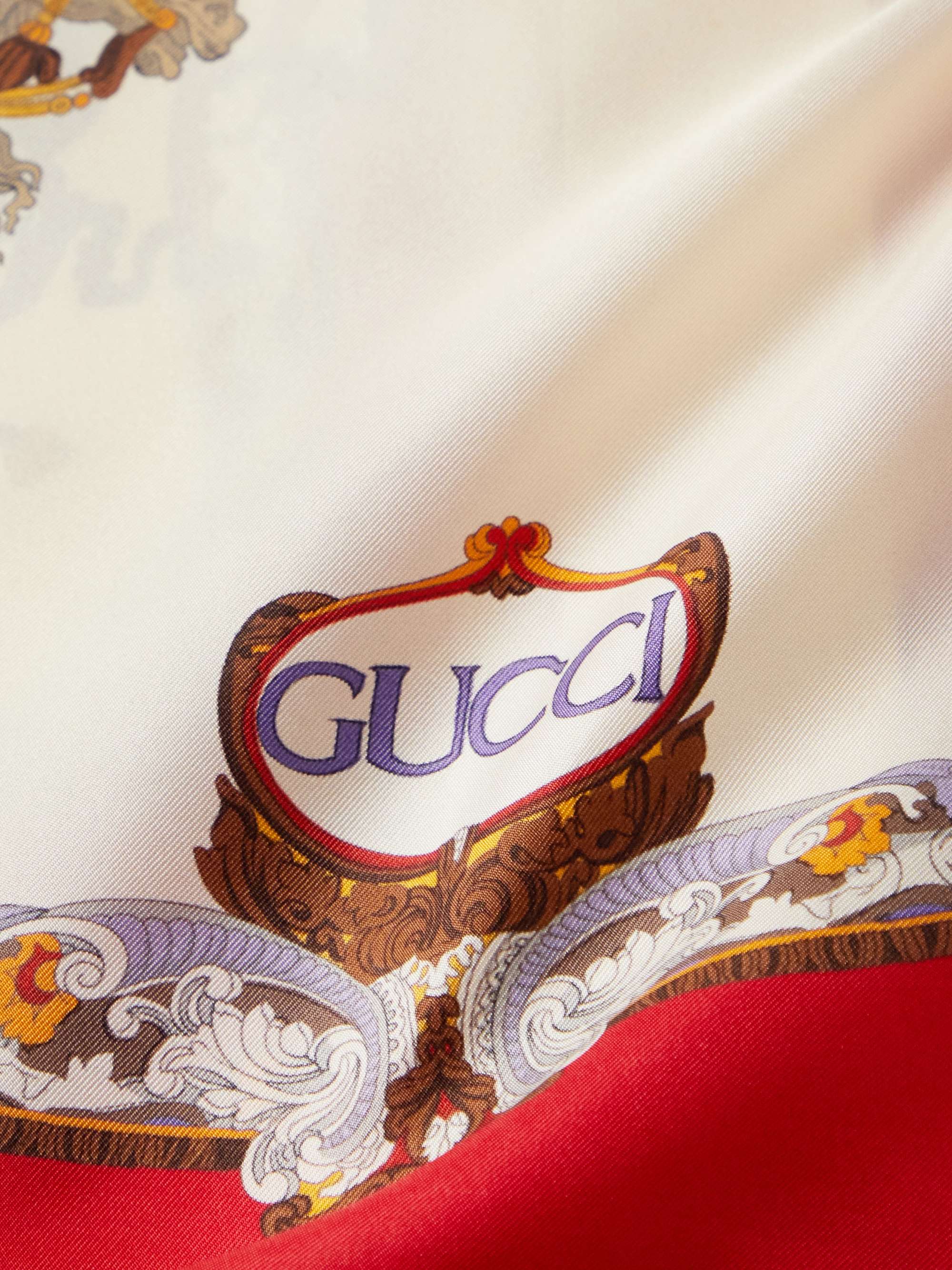 GUCCI Camp-Collar Printed Silk-Twill Shirt