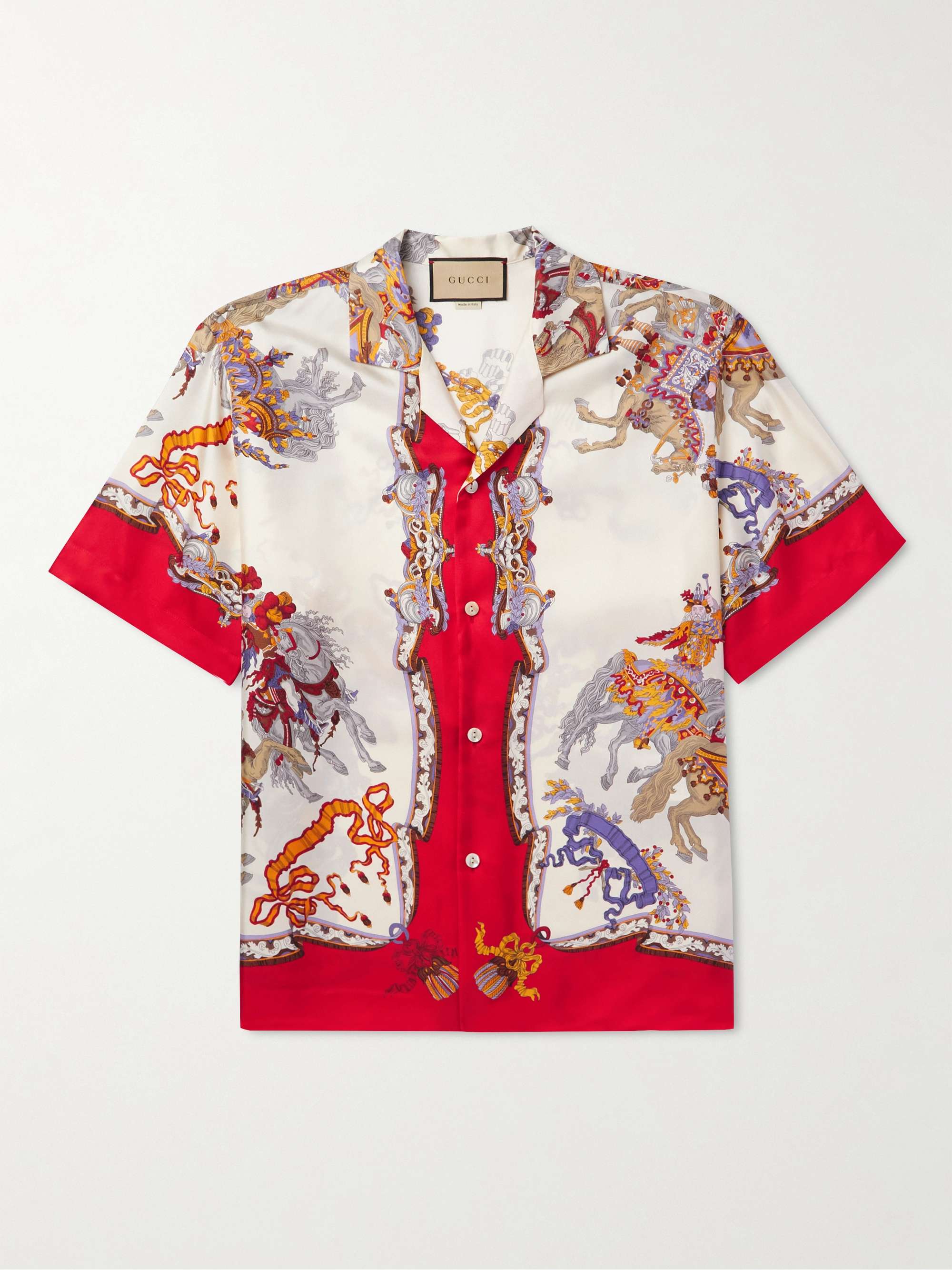 GUCCI Camp-Collar Printed Silk-Twill Shirt