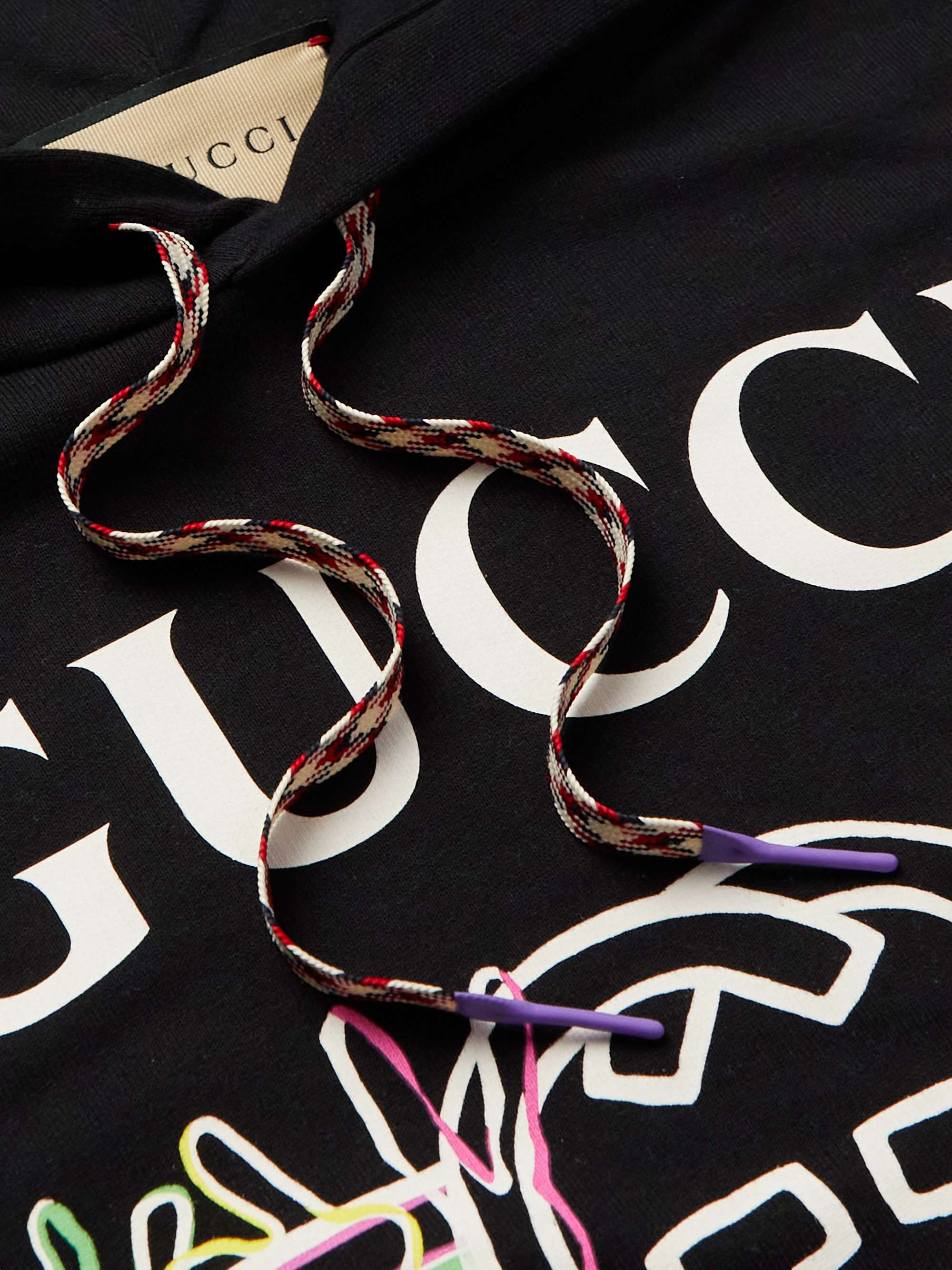 GUCCI Logo-Print Cotton-Jersey Hoodie