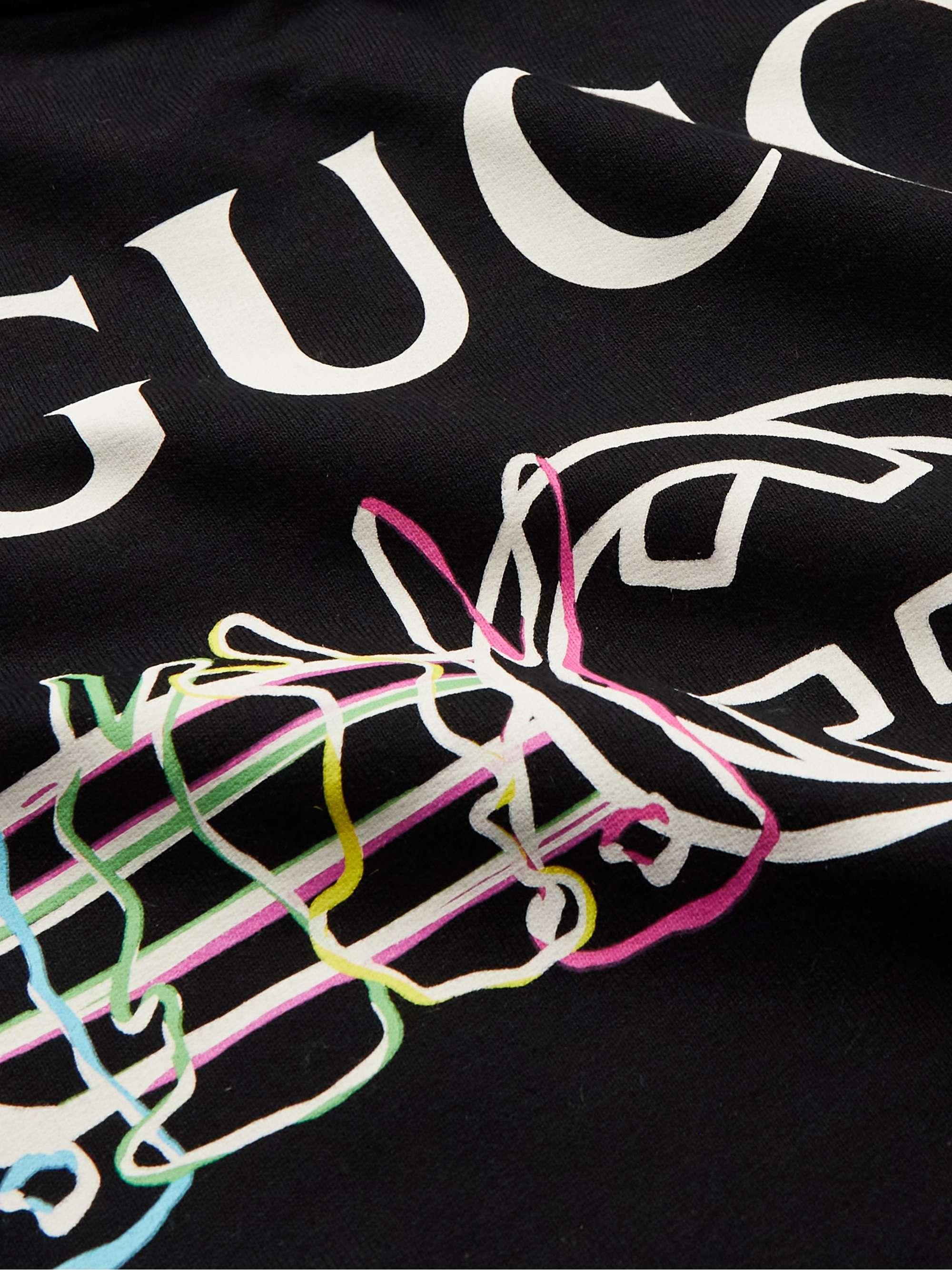 GUCCI Logo-Print Cotton-Jersey Hoodie