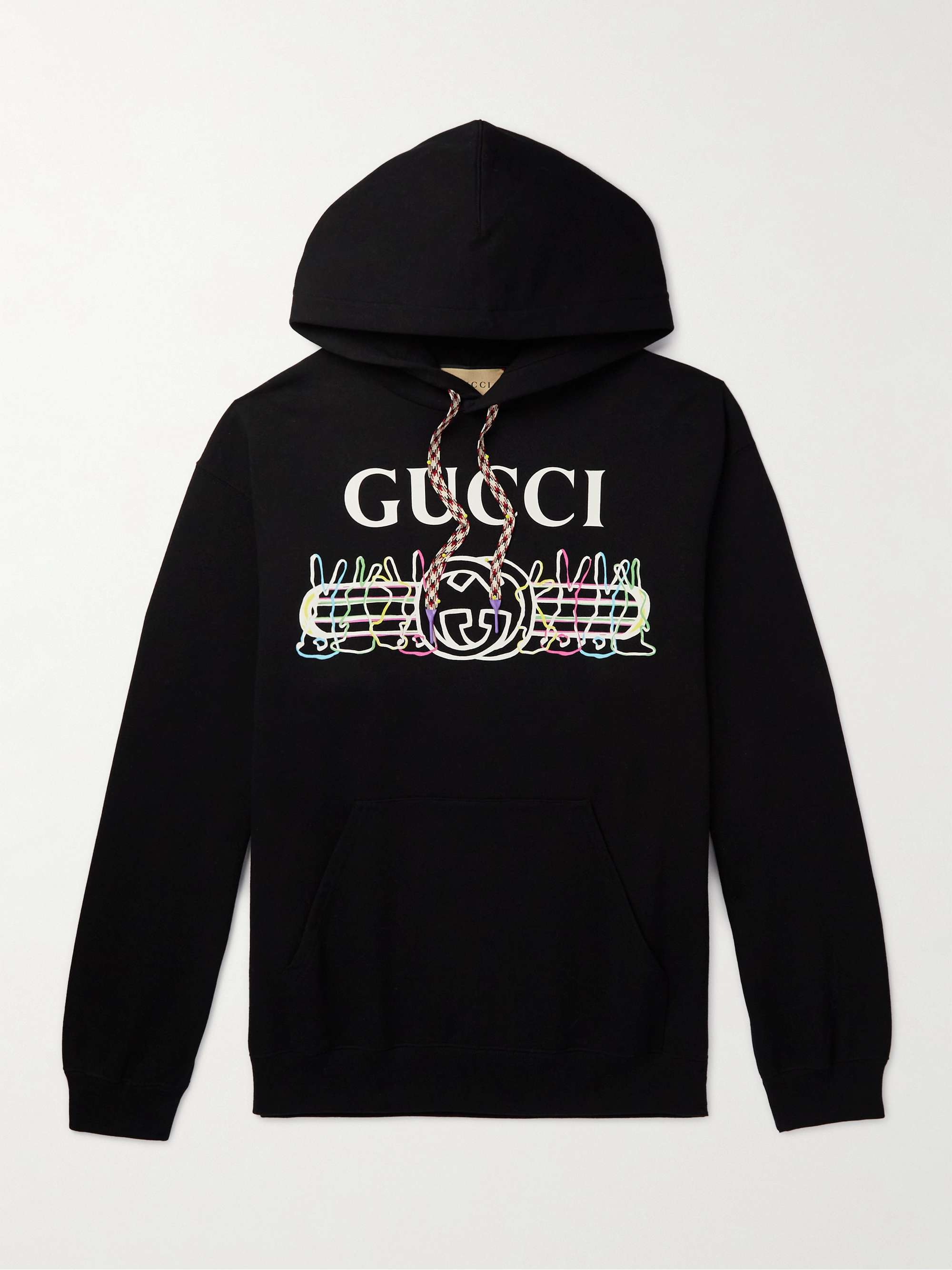 GUCCI Logo-Print Cotton-Jersey Hoodie | MR PORTER